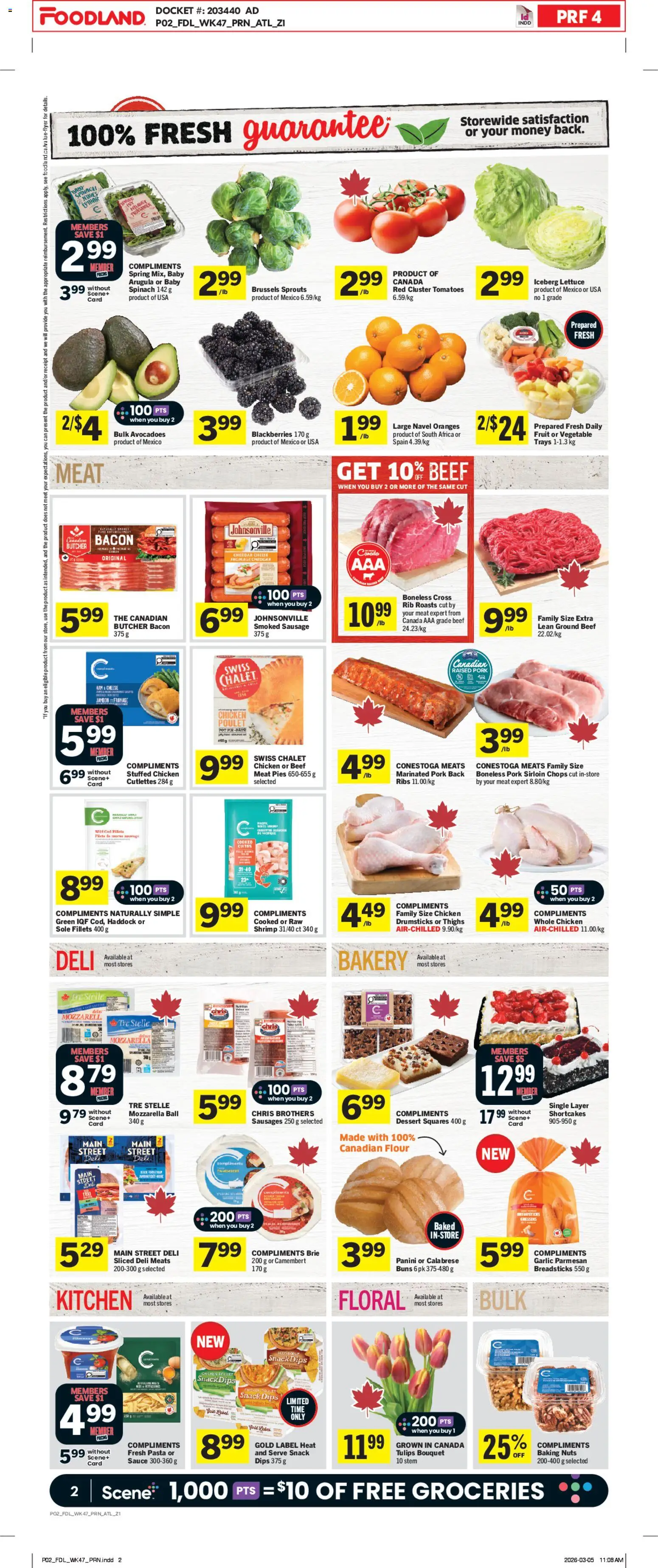 Foodland flyer valid from 19.03.2026 | Page: 3 | Products: Beef, Nuts, Chicken, Tomatoes