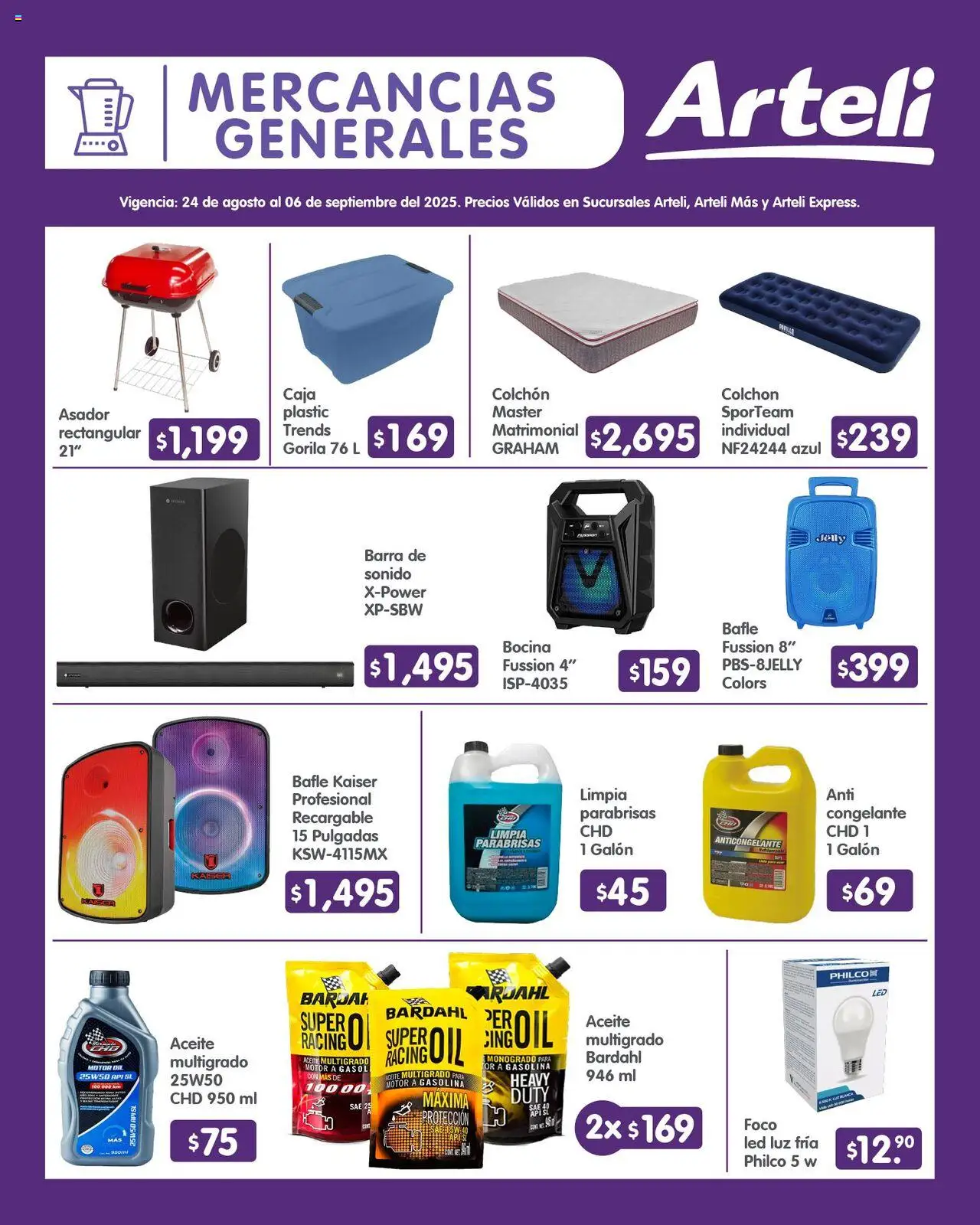 Nuevas ofertas de Arteli válidas en toda la República Mexicana desde el 24.08.2025. ¡Encuentra las mejores ofertas en Arteli - Folleto Quincenal! | Página: 16 | Productos: Papa, Barra, Colchón, Caja