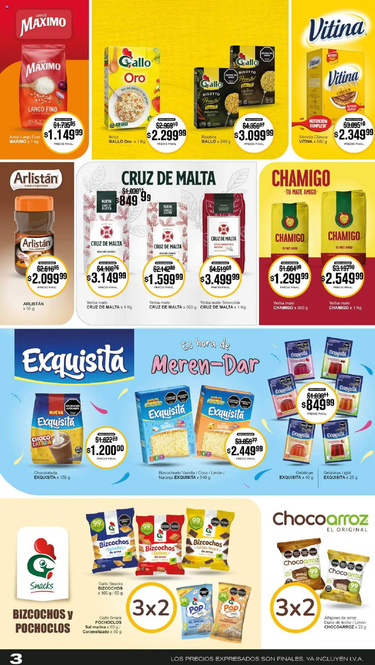 Makro ofertas │ válido desde el 02.10.2025 | Página: 3 | Productos: Dulce de leche, Chocolatada, Arroz, Bizcochos