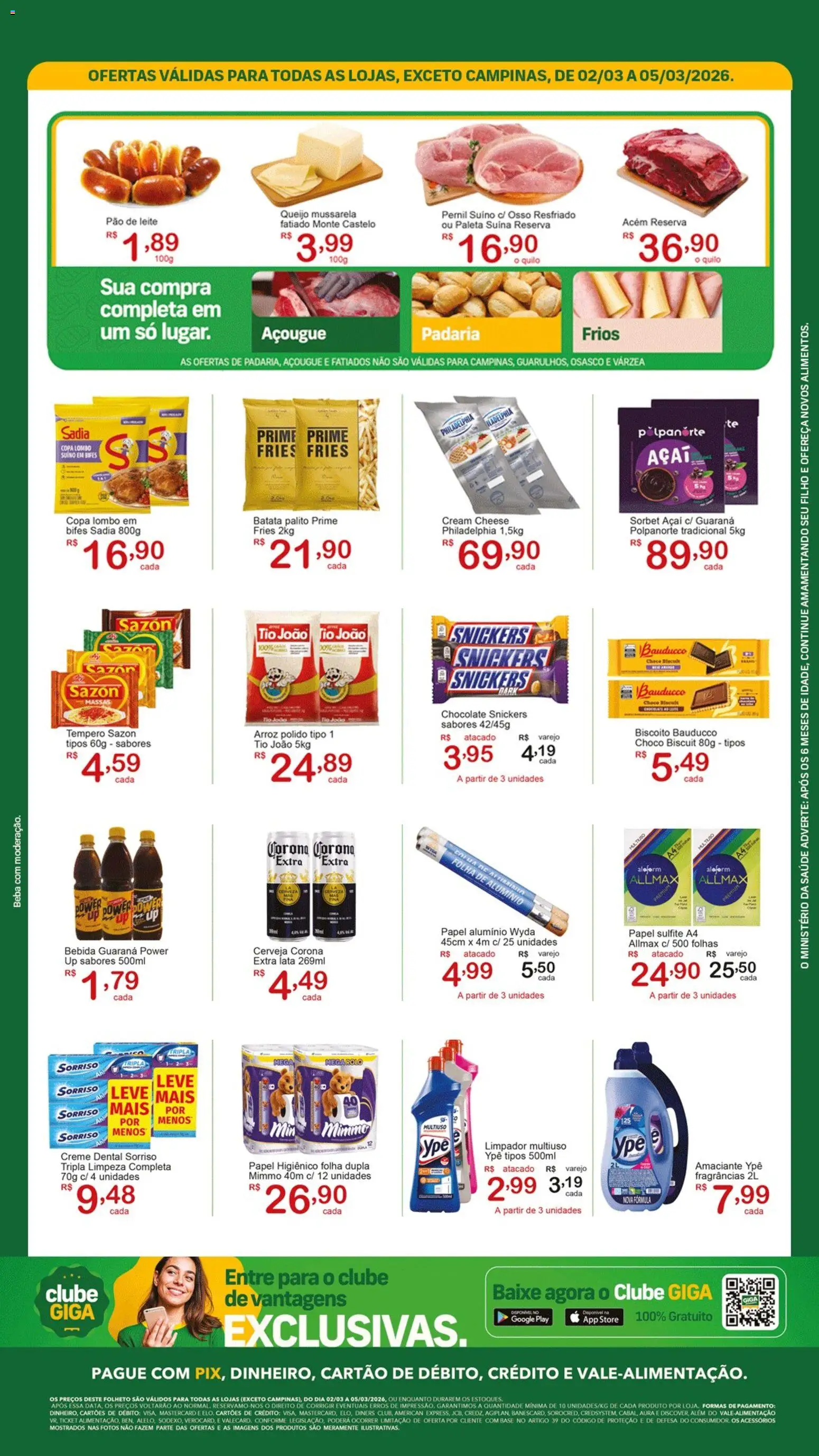 GIGA Atacado Folheto - válido de 02.03.2026 | Página: 2 | Produtos: Papel sulfite, Pernil, Chocolate, Creme dental