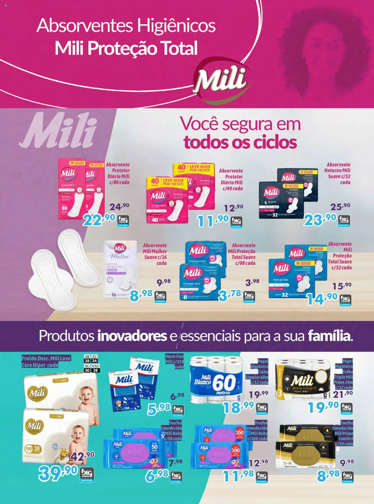 Big Compra Folheto - válido de 07.01.2026 | Página: 23 | Produtos: Absorvente, Toalha umedecida