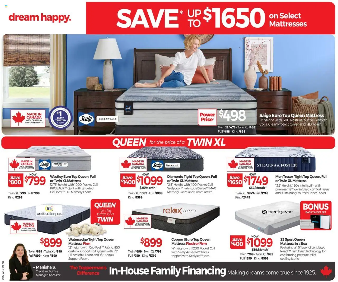 Tepperman's flyer valid from 18.09.2025 | Page: 10 | Products: Mattress, Box