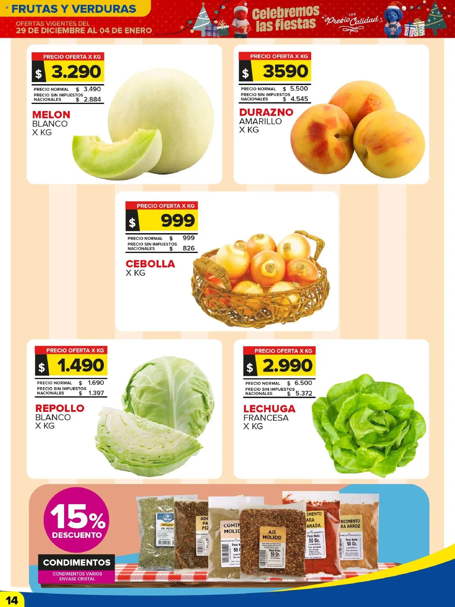 Carrefour Maxi catálogo │ válido desde el 29.12.2025 | Página: 15 | Productos: Peso, Cebolla, Durazno, Repollo