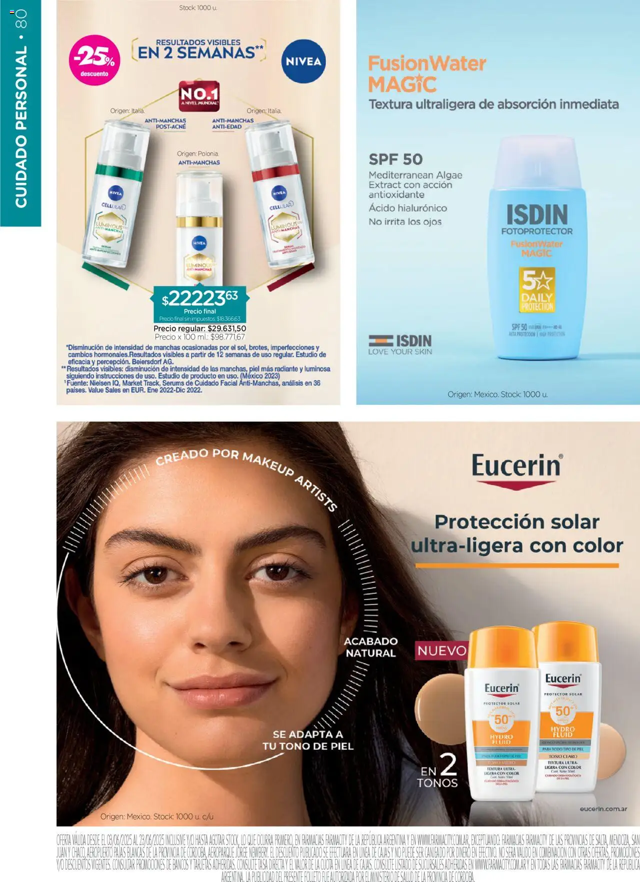 Farmacity catálogo │ válido desde el 03.06.2025 | Página: 80 | Productos: Fuente, Protector solar, Sales, Radiante