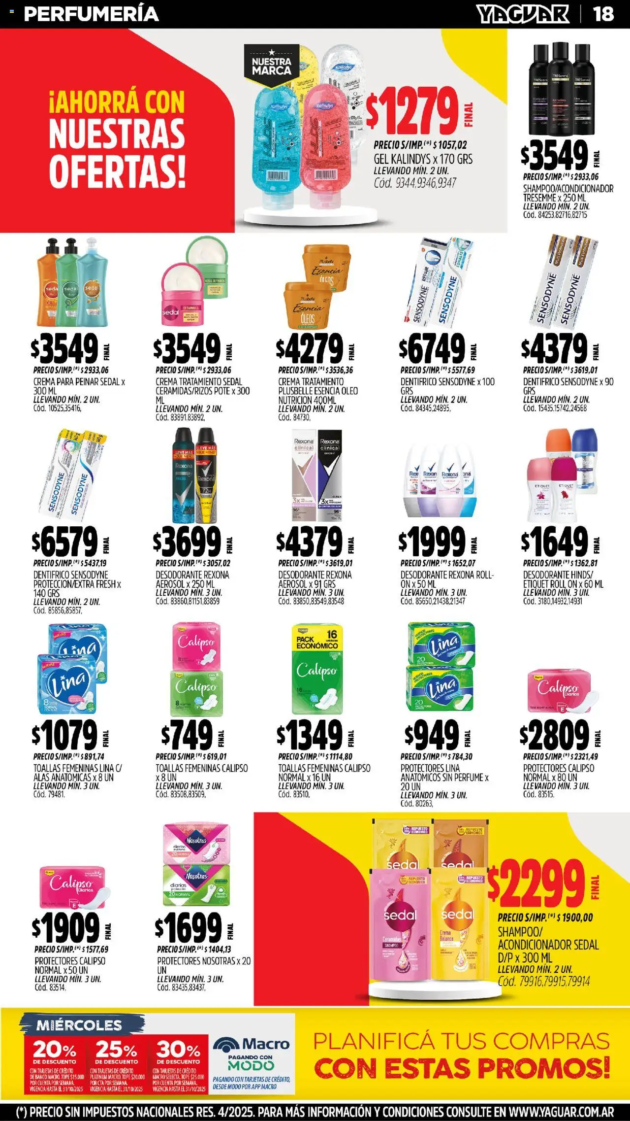 Yaguar - José C. Paz │ válido desde el 20.10.2025 | Página: 17 | Productos: Toallas, Perfume, Acondicionador, Desodorante