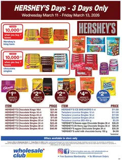 Preview of Wholesale Club flyer - Hershey's Days from shop Wholesale Club valid from 11.03.2026