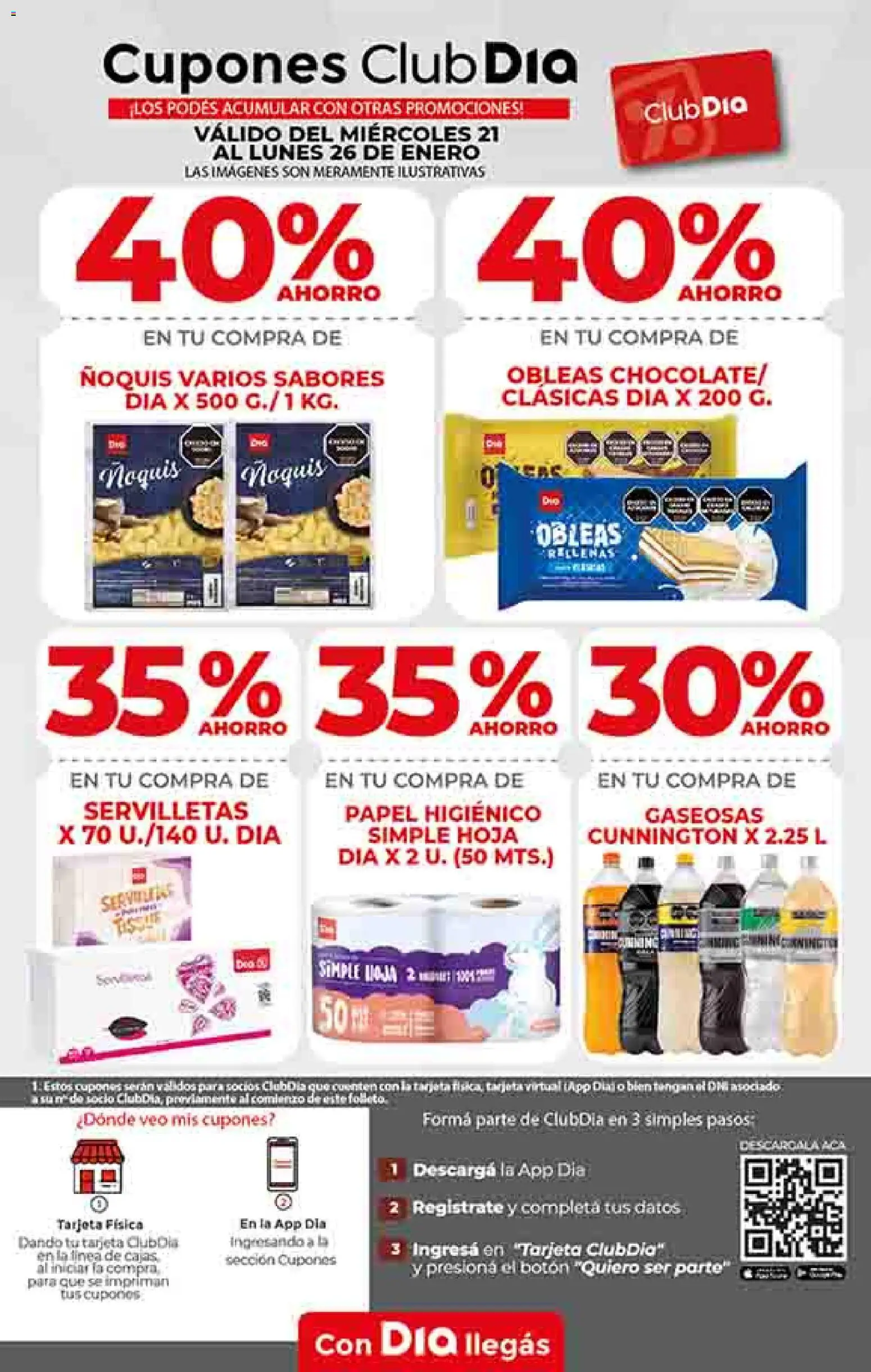 Supermercado DIA Ofertas │ válido desde el 21.01.2026 | Página: 10 | Productos: Papel higiénico, Servilletas, Ñoquis