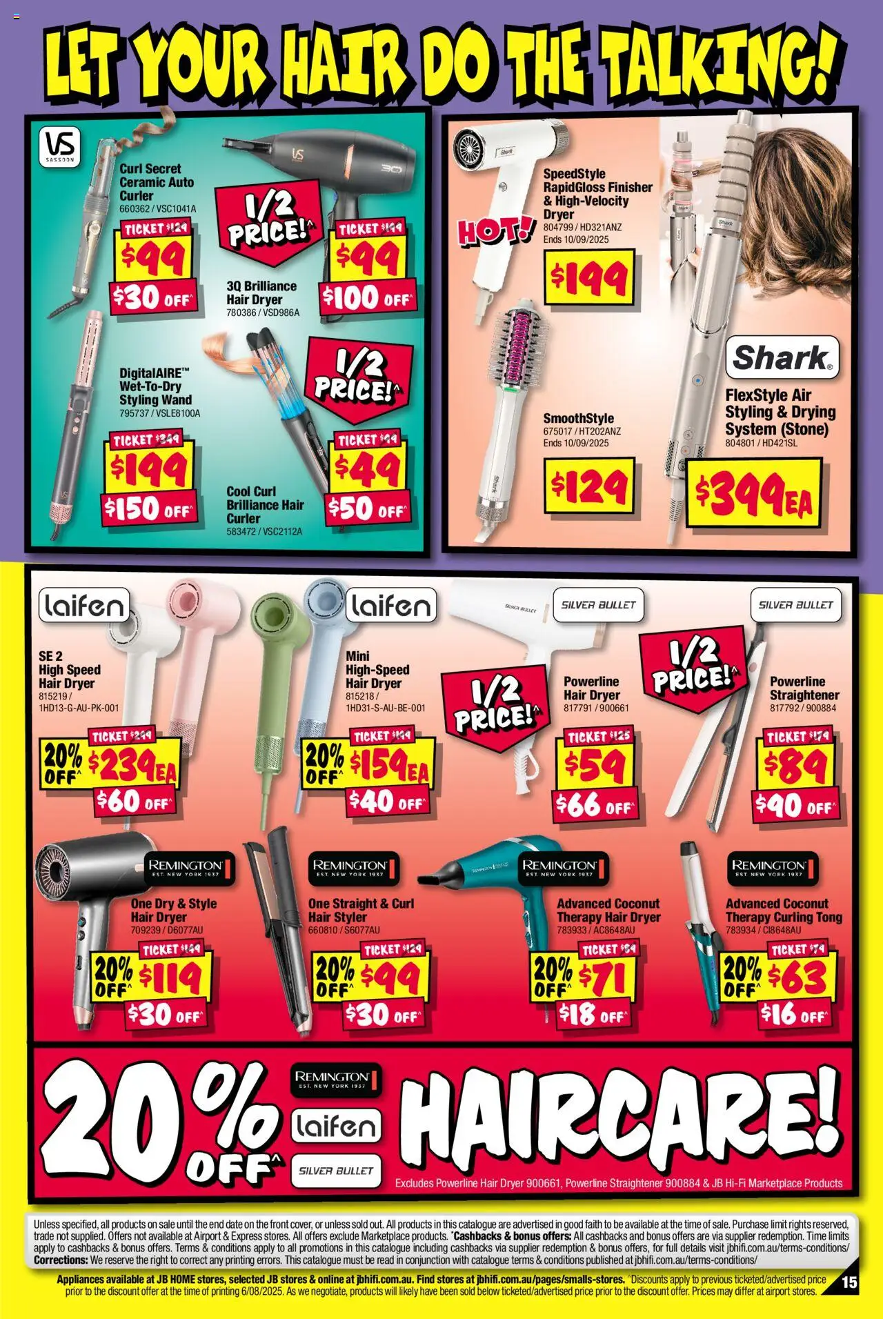 JB Hi-Fi catalogue - valid from 25.08.2025 | Page: 15 | Products: Date, Curling, Hair styler, Hair dryer