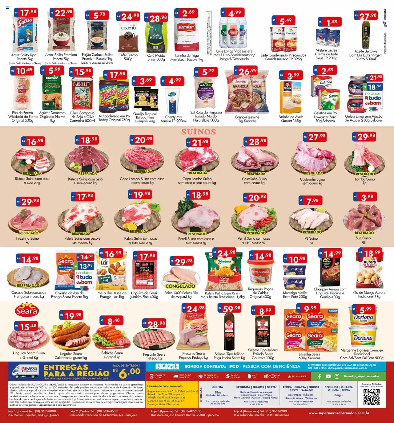 Supermercados Rondon Folheto - válido de 20.08.2025 | Página: 2 | Produtos: Mesa, Pernil, Peixe, Leite condensado