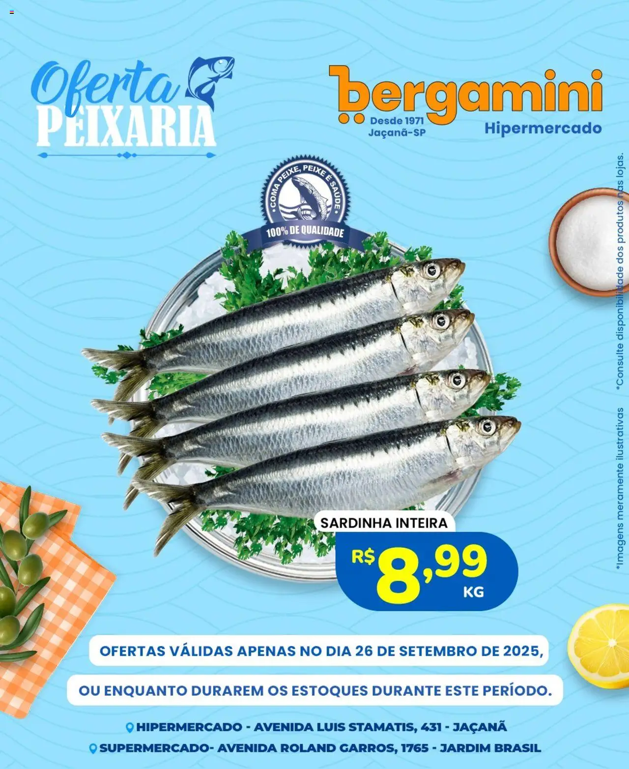 Supermercado Bergamini Folheto - válido de 26.09.2025 | Página: 4 | Produtos: Peixe, Sardinha