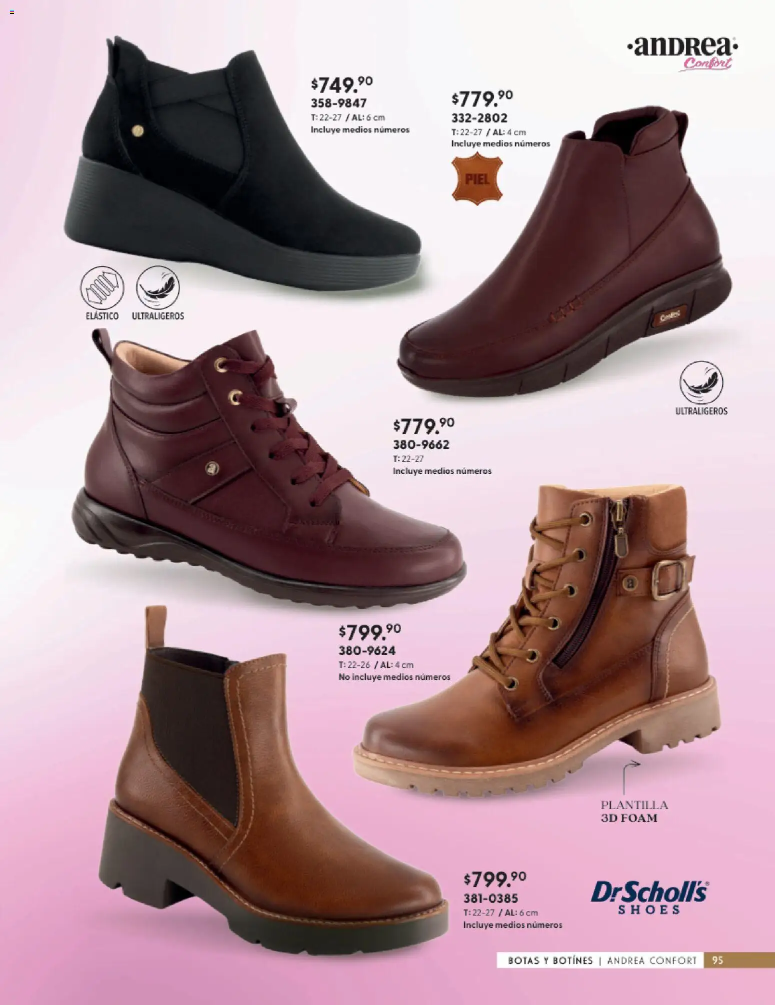 Nuevas ofertas de Andrea válidas en toda la República Mexicana desde el 25.01.2026. ¡Encuentra las mejores ofertas en Andrea catálogo Calzado Confort ! | Página: 95 | Productos: Botas, Botines