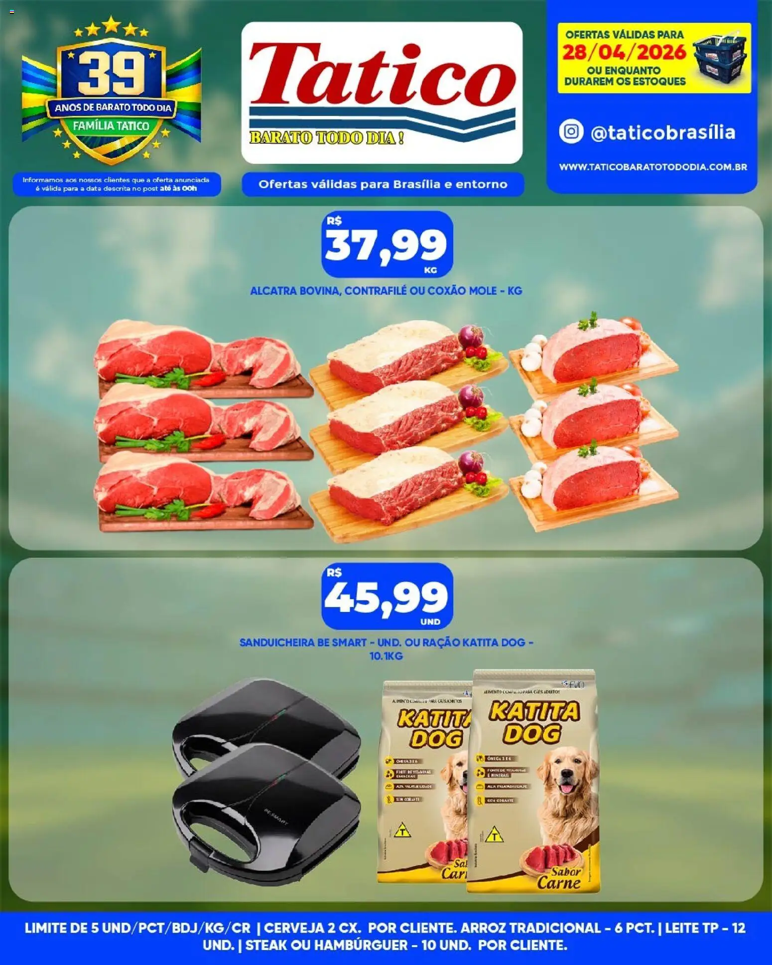 Tatico Folheto - válido de 28.04.2026 | Página: 15 | Produtos: Sanduicheira, Cerveja, Arroz, Carne