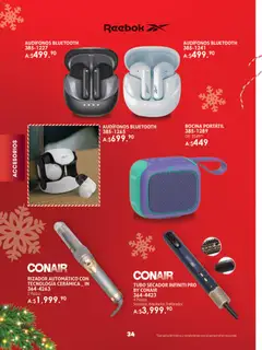 Vista previa de Andrea catálogo Guía de regalos, nuevo folleto de la tienda, válido en México a partir del 23.11.2025 | Página: 34 | Productos: Audífonos, Bocina, Rizador