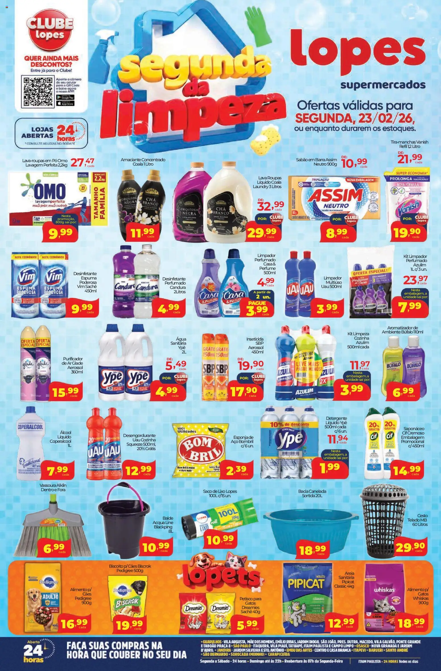 Lopes Supermercados Folheto - válido de 23.02.2026 | Página: 1 | Produtos: Celular, Pó, Vanish, Vassoura