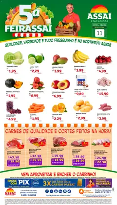 Encarte Assaí Atacadista - GO - Pré-Visualização do folheto da loja Assaí Atacadista, válido de 11.12.2025 | Página: 1 | Produtos: Pera, Alho, Cenoura, Telefone