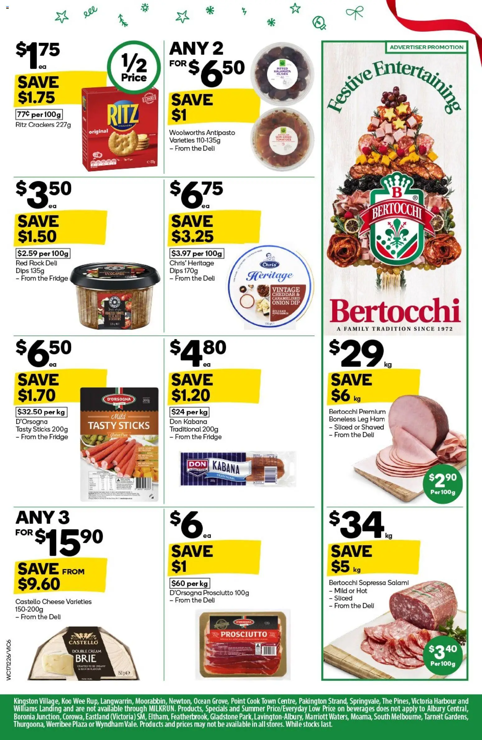 Woolworths catalogue - valid from 17.12.2025 | Page: 6 | Products: Crackers, Cheese, Olives, Cream