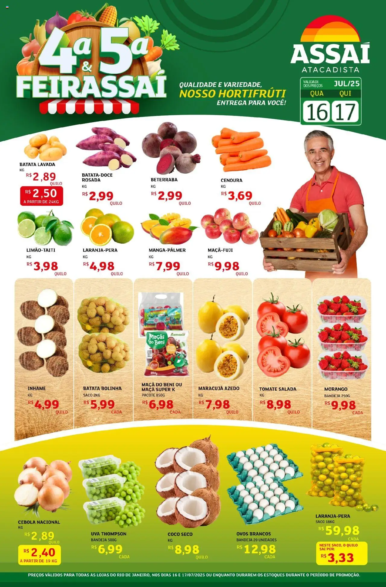Assaí Atacadista Folheto - válido de 16.07.2025 | Página: 1 | Produtos: Coco, Beterraba, Cebola, Batata
