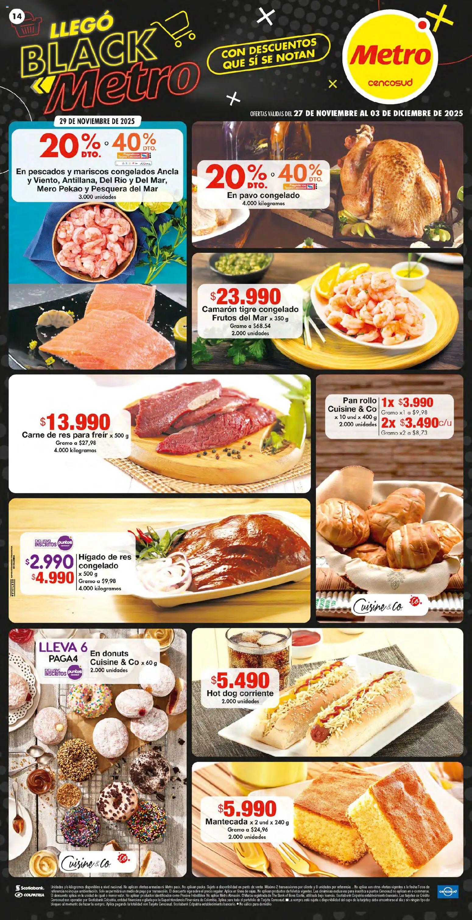 Metro revista - valida desde el 27.11.2025 | Página: 14 | Productos: Sobre, Mariscos, Pan