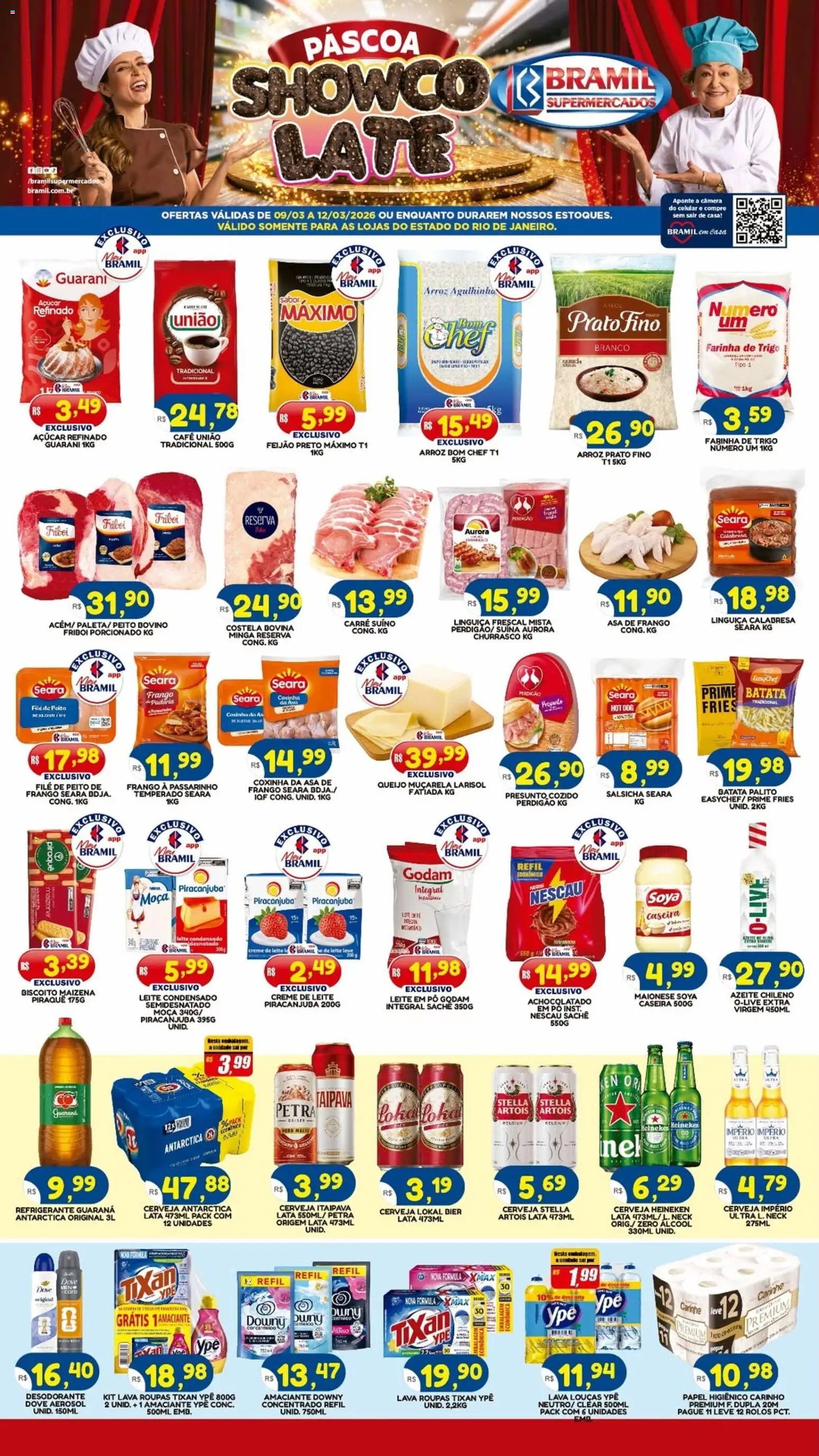 Bramil Supermercados Folheto - válido de 09.03.2026 | Página: 1 | Produtos: Guaraná, Café, Presunto, Azeite