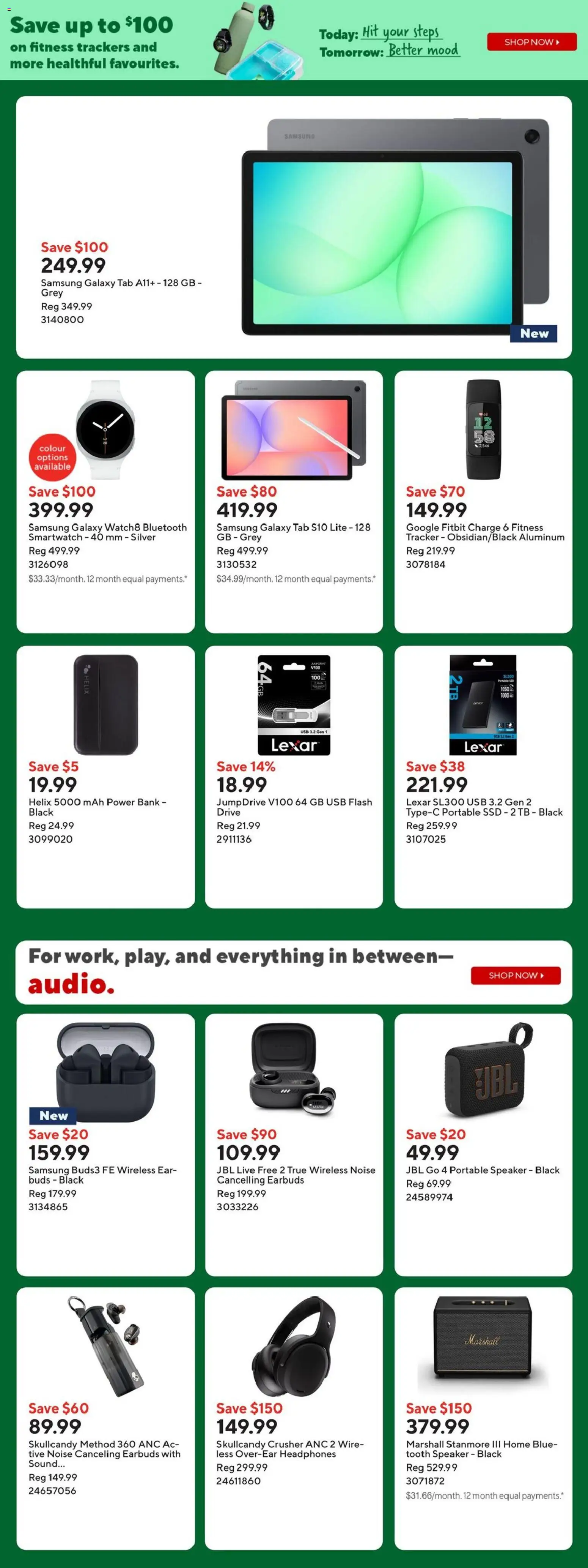 Staples flyer valid from 01.01.2026 | Page: 10 | Products: Headphones, Speaker, Smartwatch