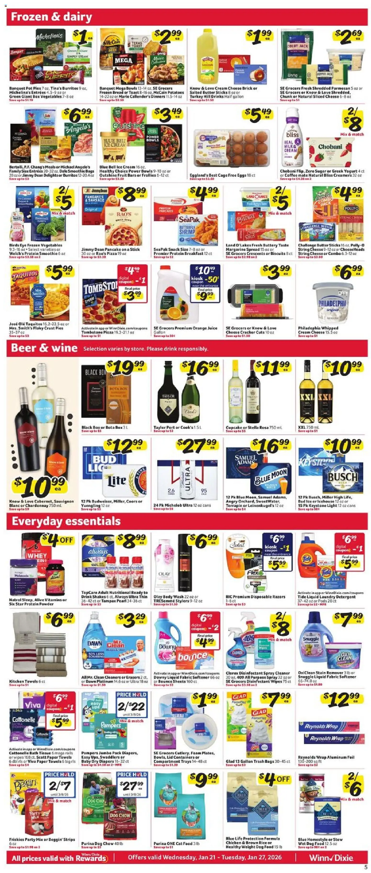 Winn Dixie Weekly Circular - GA - valid from 21.01.2026 | Page: 5 | Products: Fabric softener, Cream, Vegetables, Pepper
