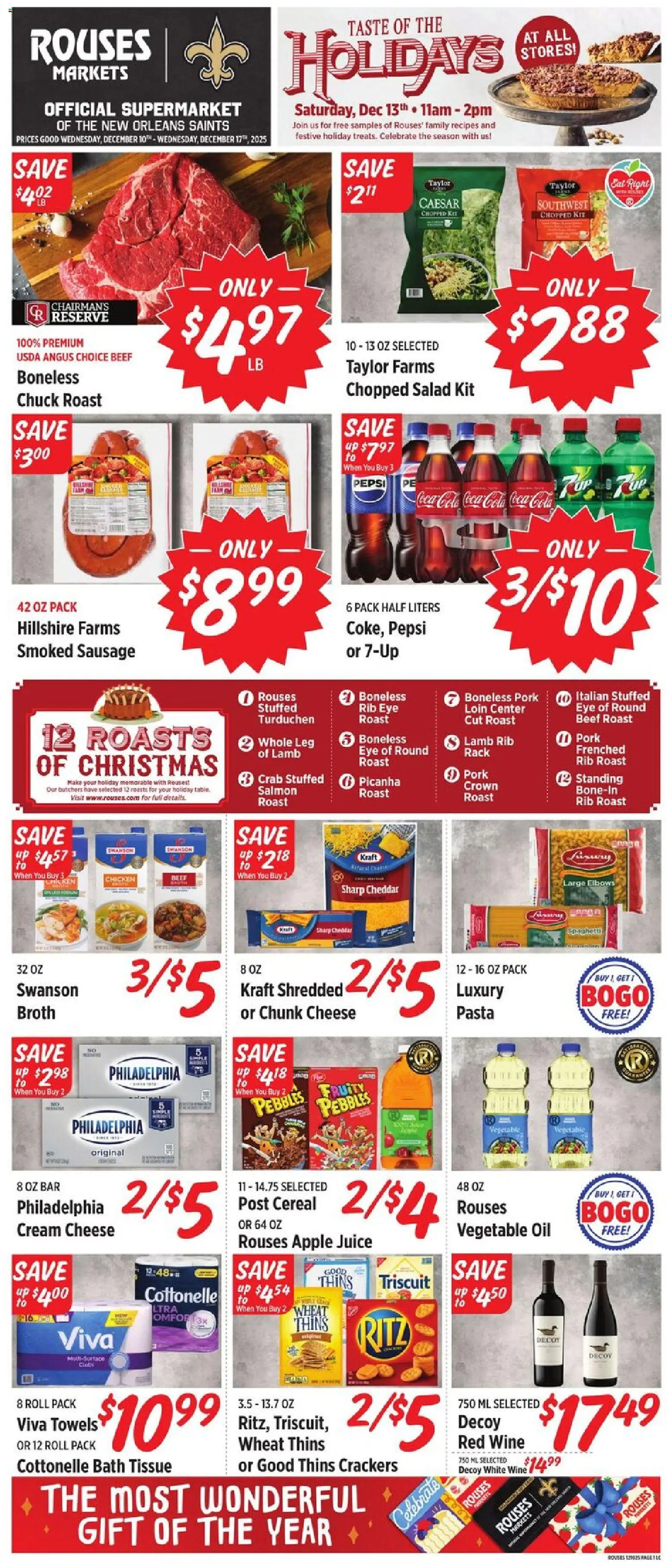 Rouses Weekly Ad - valid from 10.12.2025 | Page: 2 | Products: Bath, Cheese, Juice, Pasta