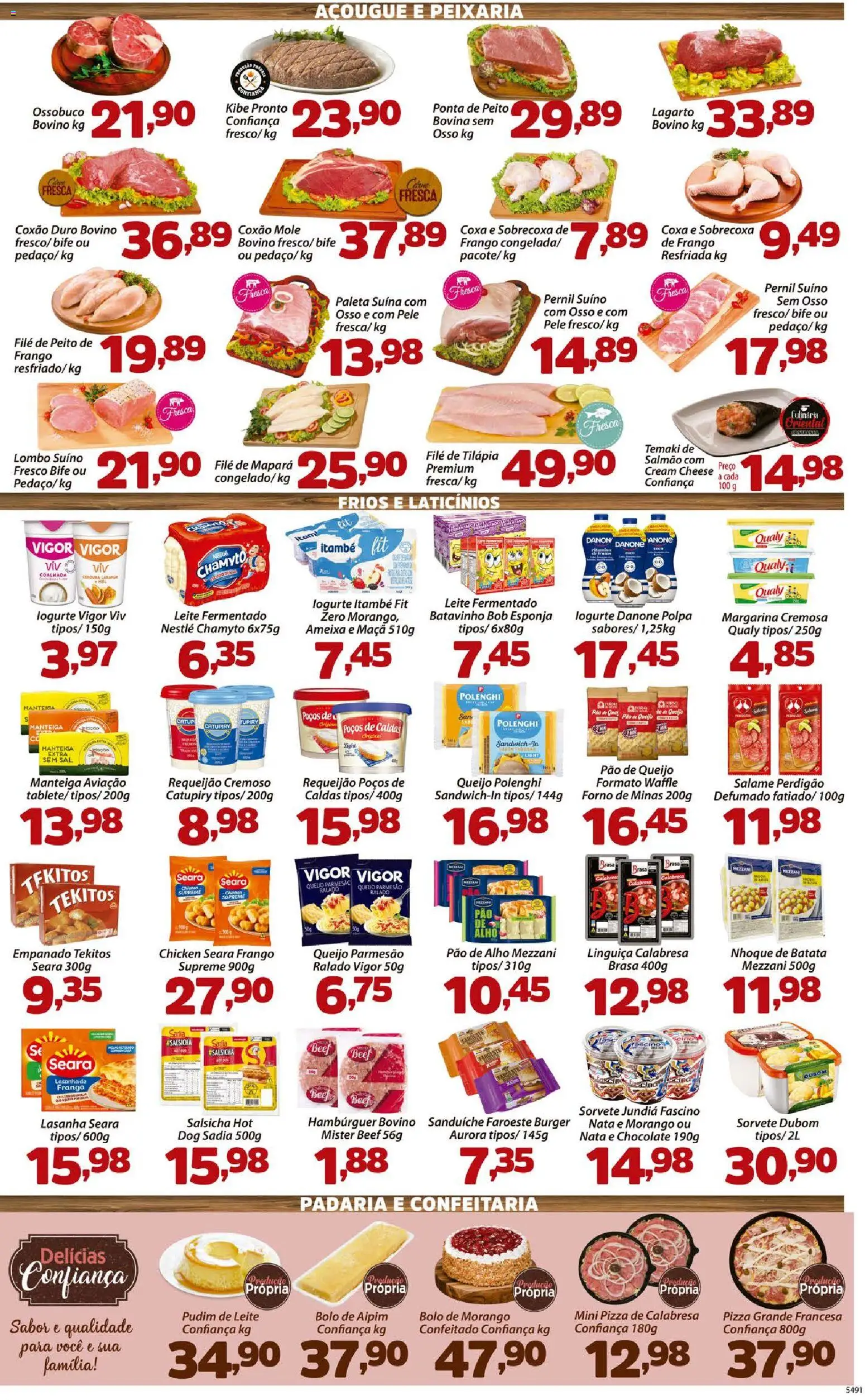 Confiança Folheto - válido de 28.10.2025 | Página: 3 | Produtos: Pernil, Pizza, Nata, Requeijão