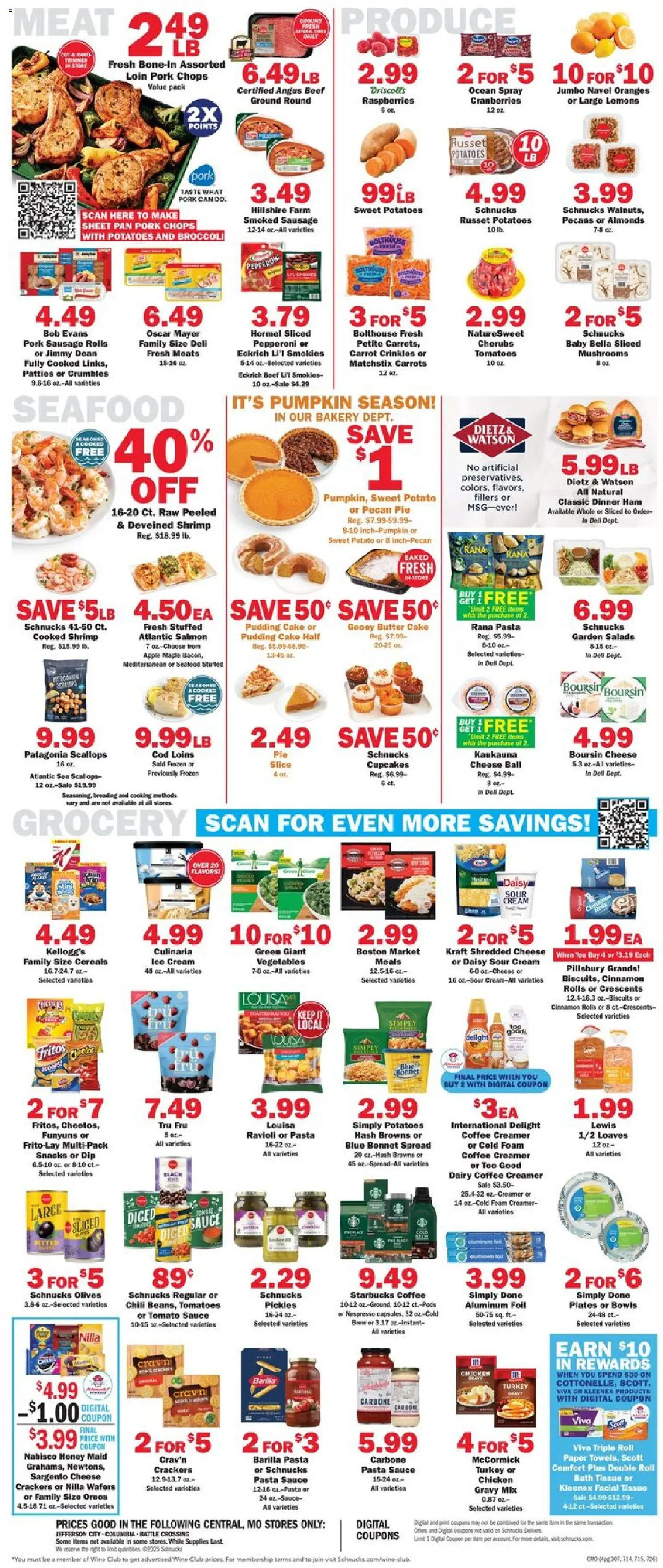 Schnucks Weekly Print Ad - MO - valid from 12.11.2025 | Page: 4 | Products: Ham, Wine, Sour cream, Vegetables