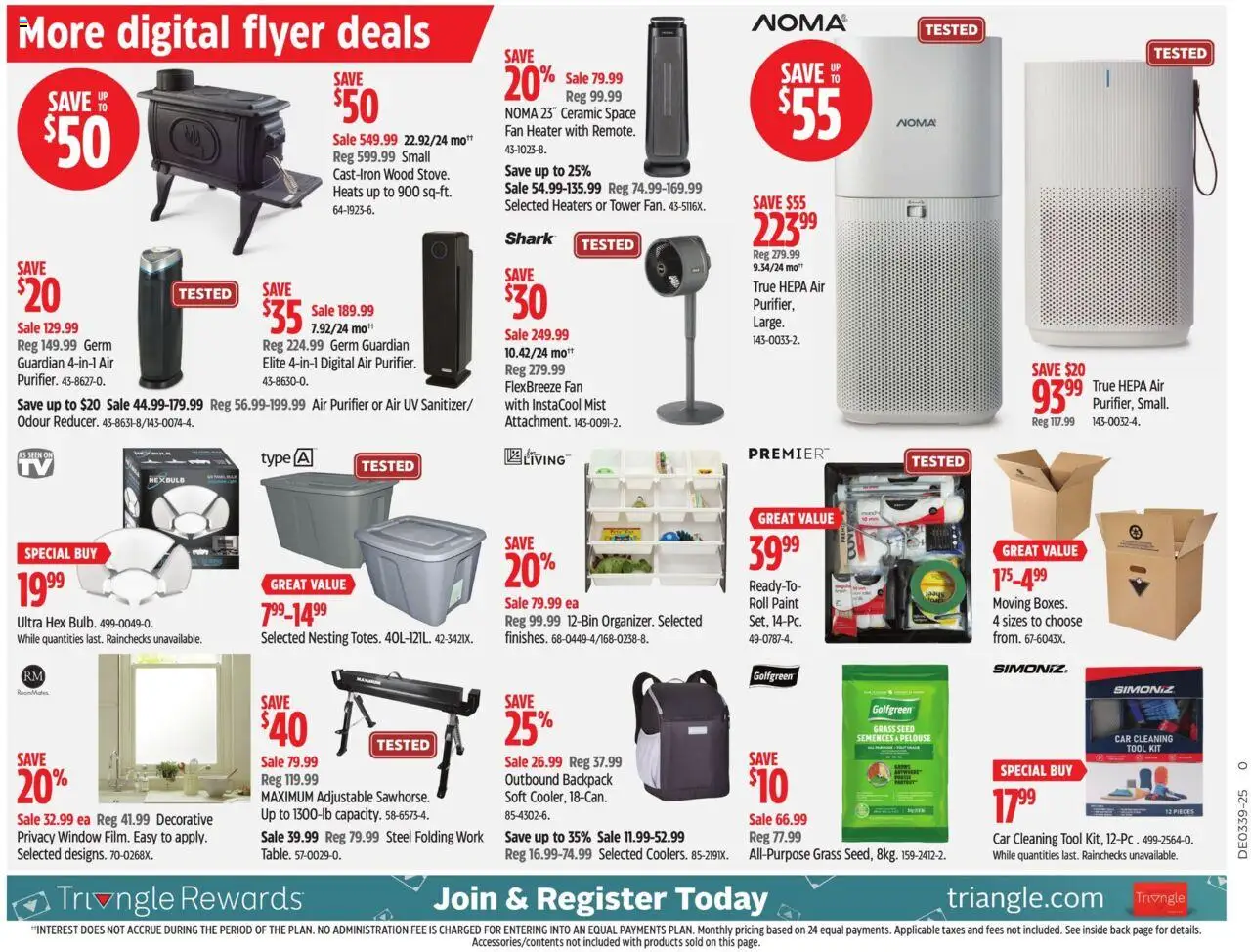 Canadian Tire flyer valid from 18.09.2025 | Page: 14 | Products: Backpack, Fan, Air purifier