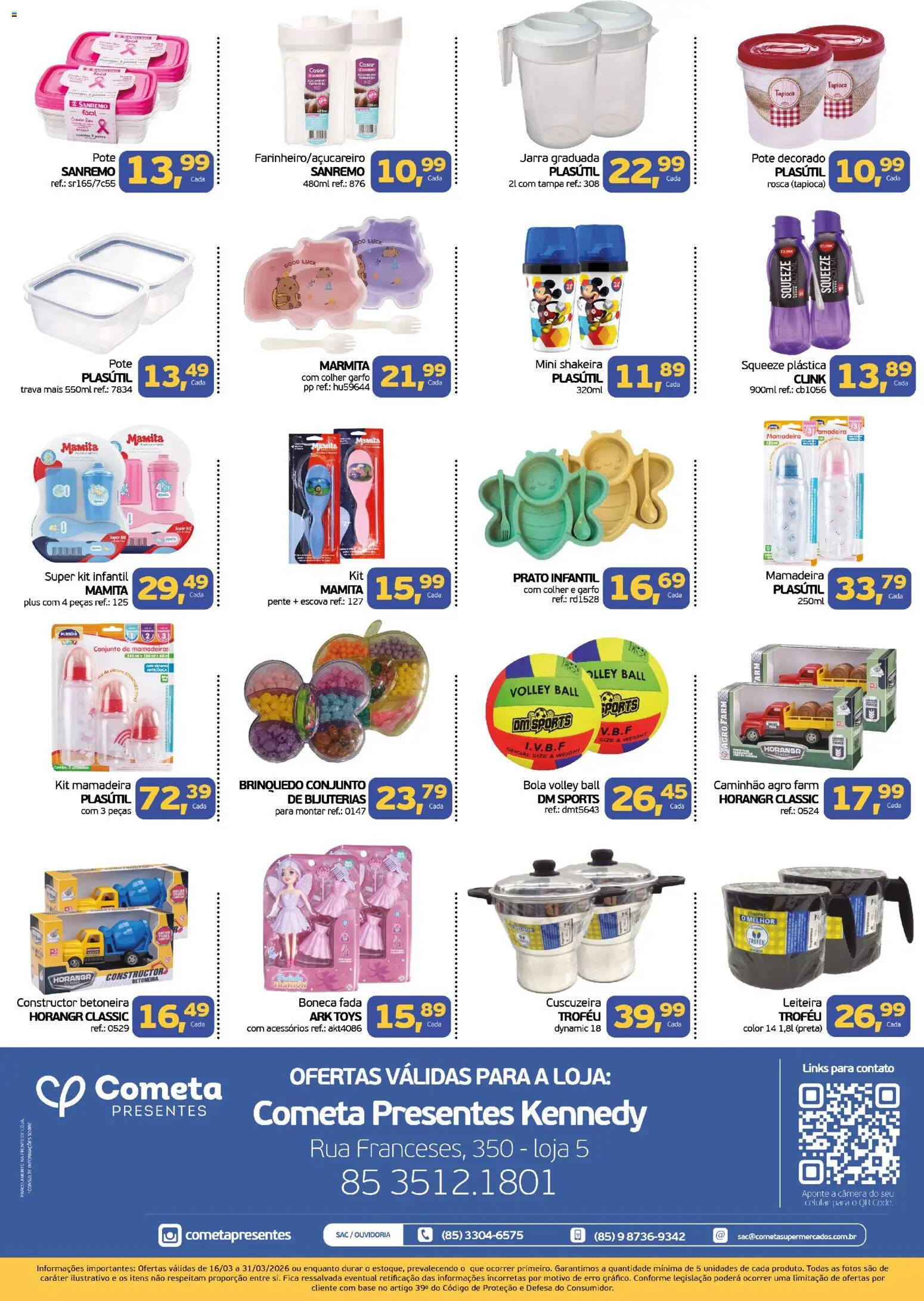 Cometa Supermercados Folheto - válido de 16.03.2026 | Página: 2 | Produtos: Celular, Escova, Boneca, Pente