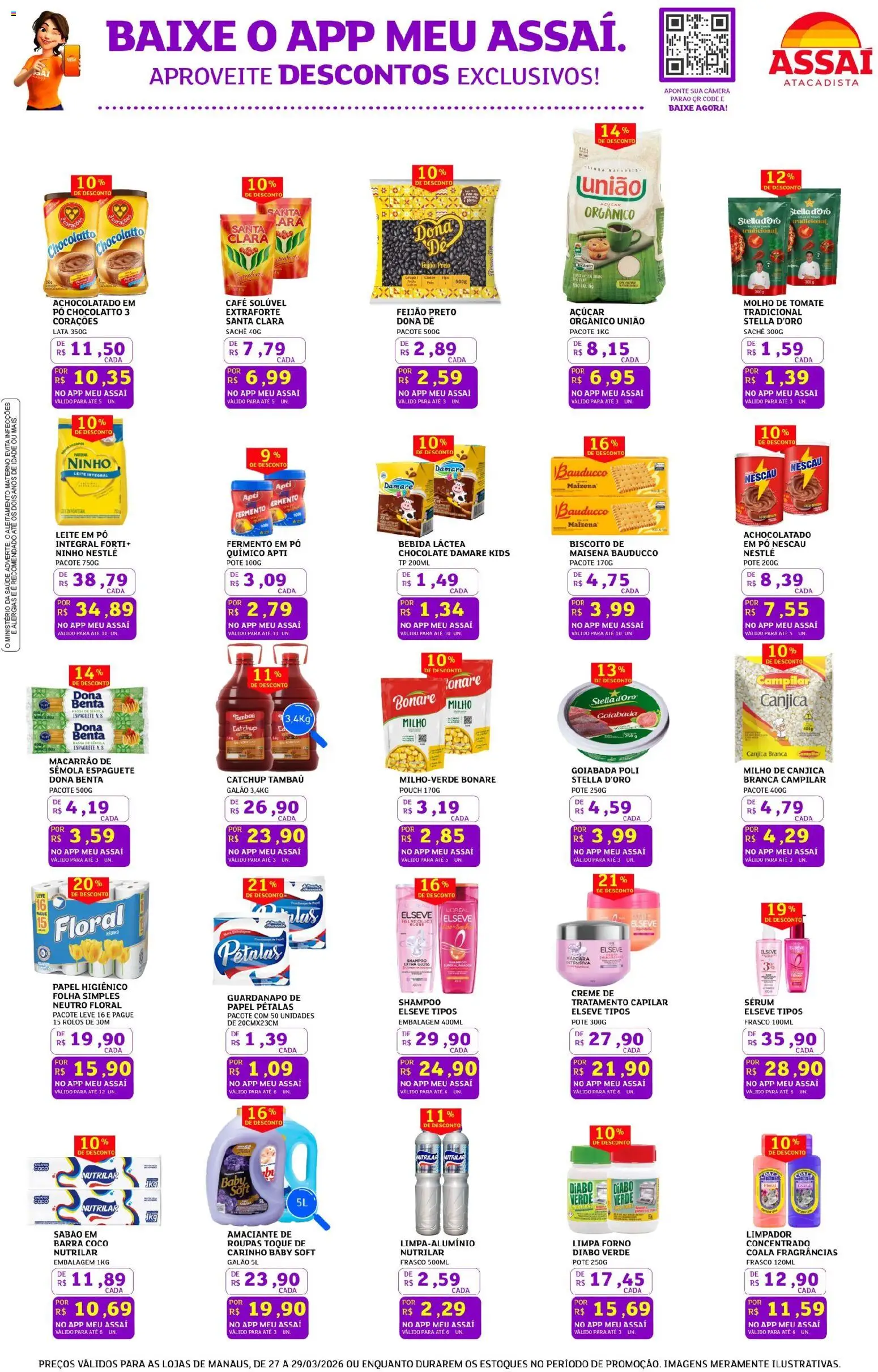 Assaí Atacadista Folheto - válido de 27.03.2026 | Página: 3 | Produtos: Feijão, Pó, Goiabada, Câmera