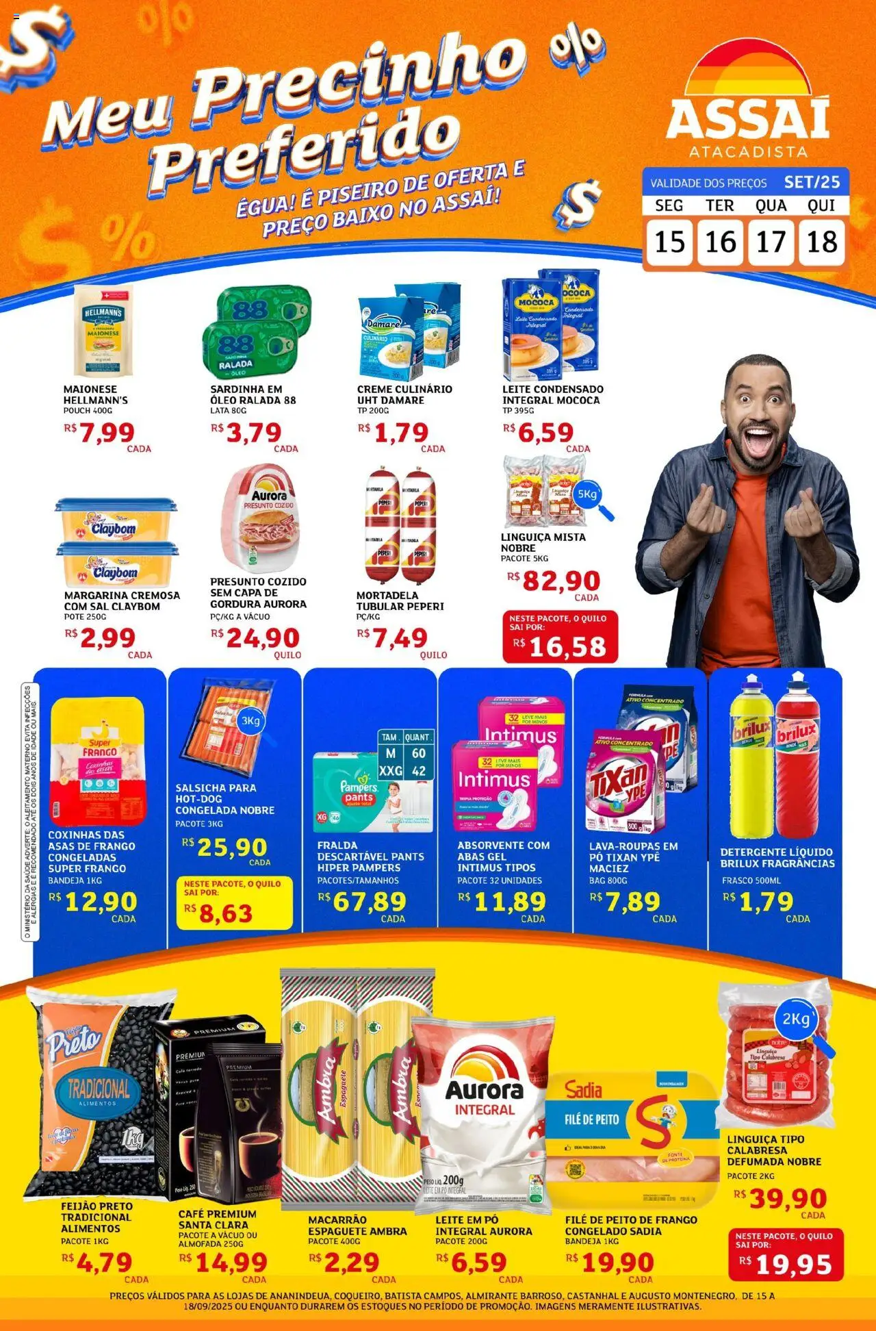 Assaí Atacadista Folheto - válido de 15.09.2025 | Página: 1 | Produtos: Espaguete, Salsicha, Mortadela, Baixo