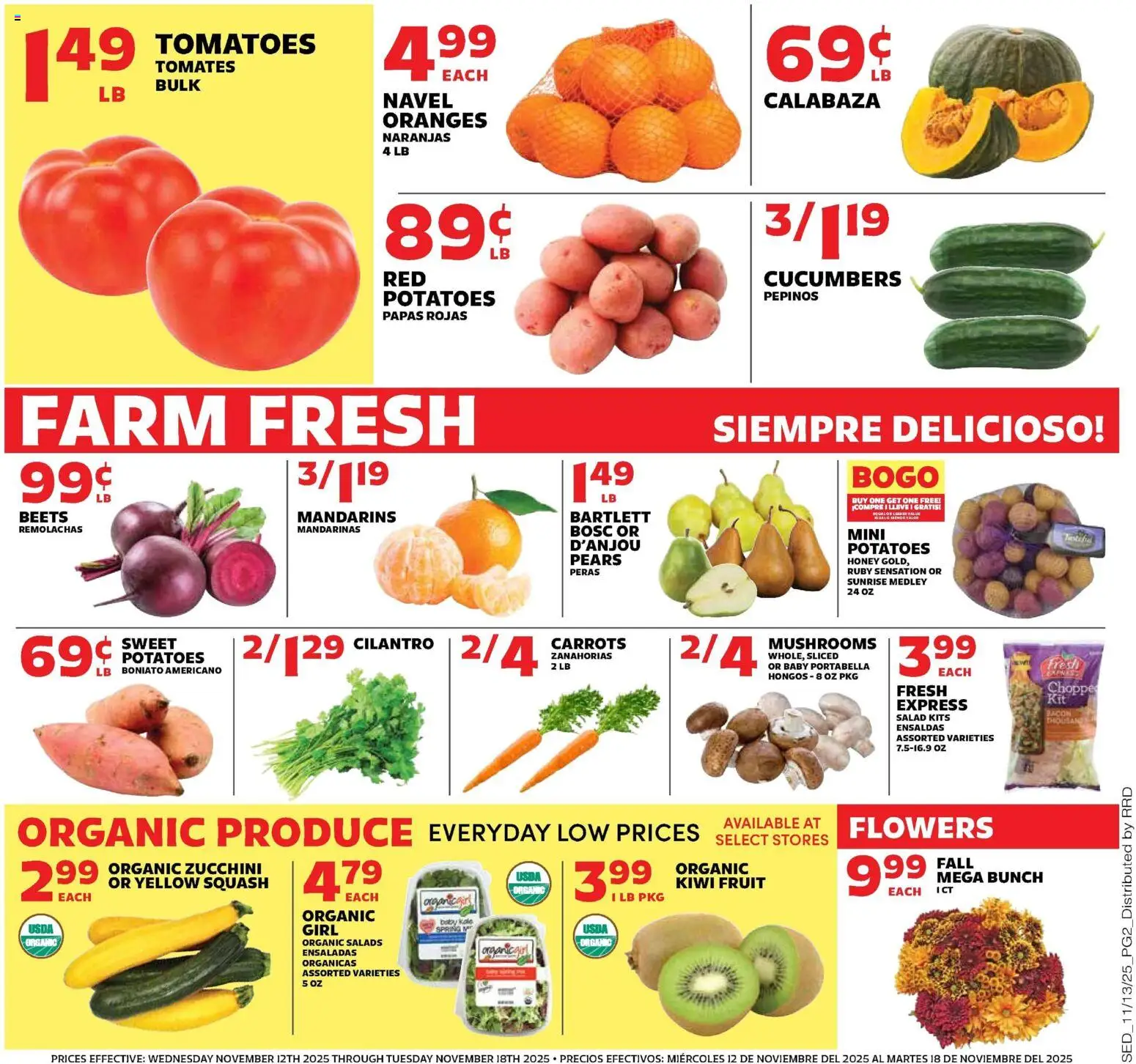 Sedano's Current Ad - FL - valid from 12.11.2025 | Page: 2 | Products: Squash, Mushrooms, Oranges, Kiwi