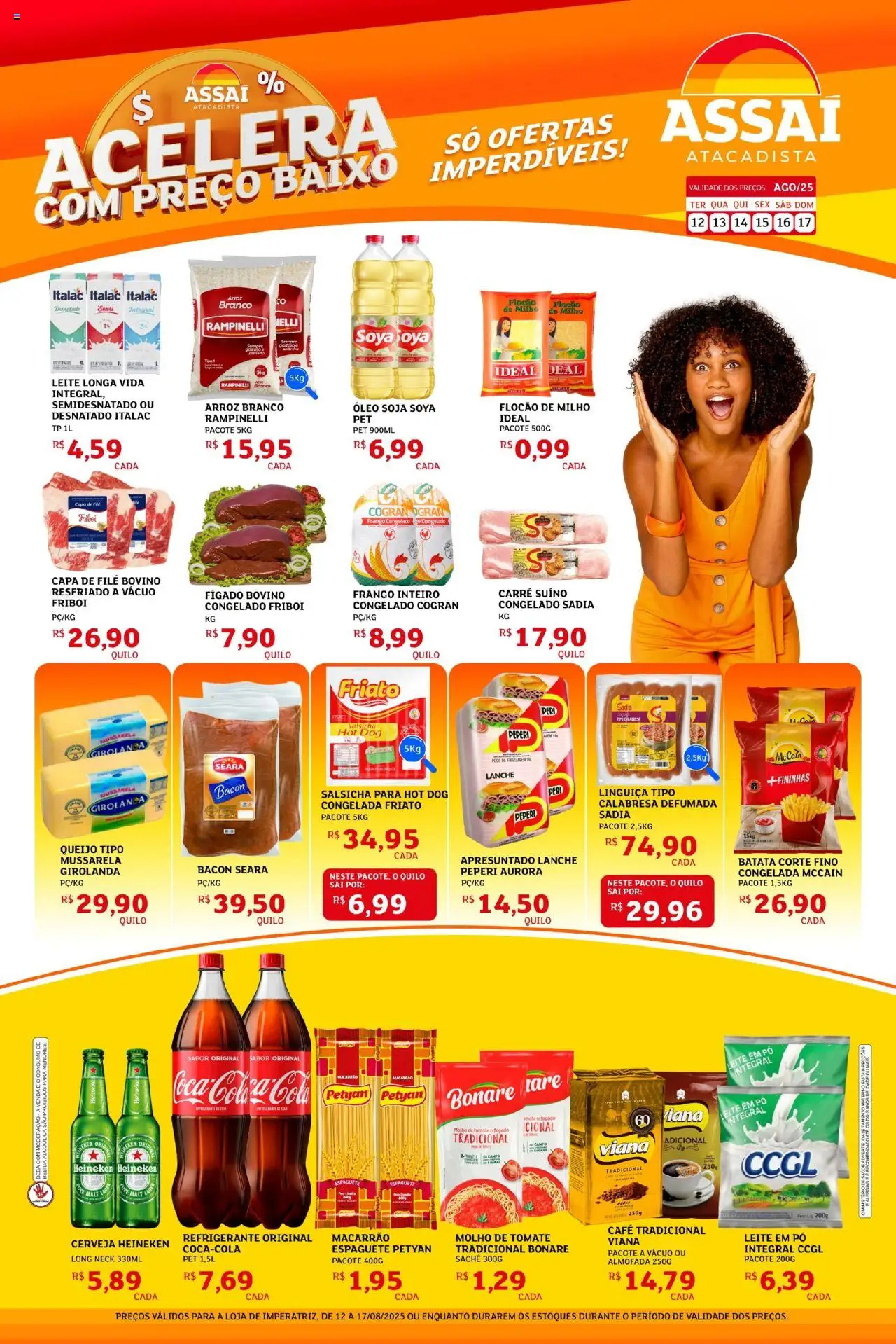 Assaí Atacadista Folheto - válido de 12.08.2025 | Página: 1 | Produtos: Pó, Molho de tomate, Friato, Macarrão