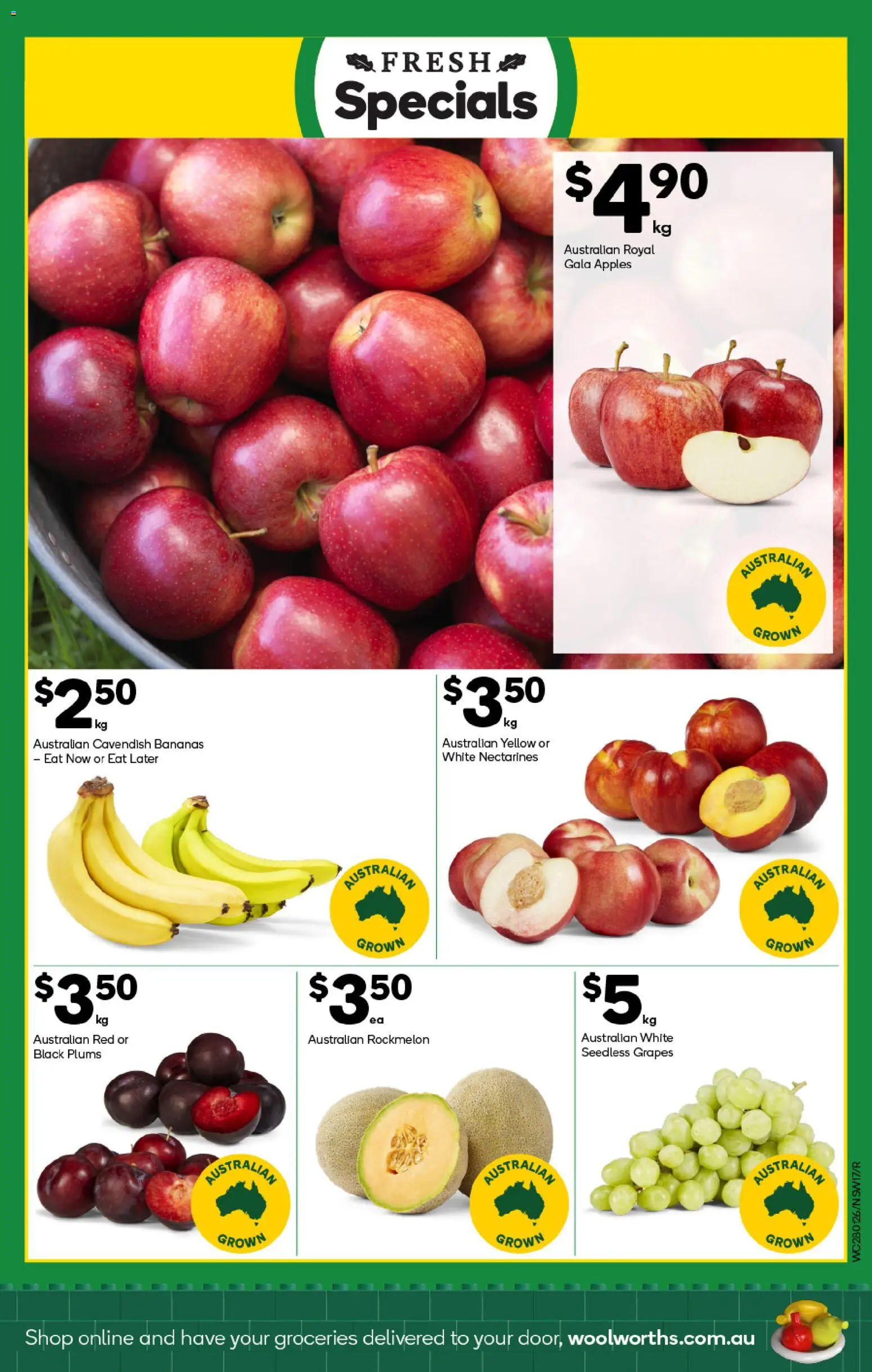 Woolworths catalogue - valid from 28.01.2026 | Page: 17 | Products: Apples, Bananas, Rockmelon, Plums