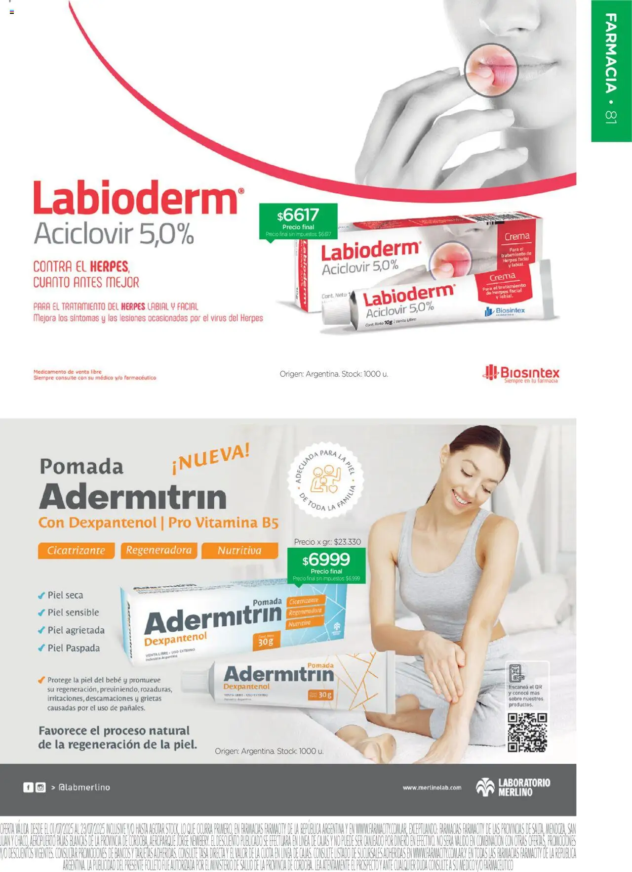 Farmacity catálogo │ válido desde el 01.07.2025 | Página: 81 | Productos: Pomada, Sobre, Crema