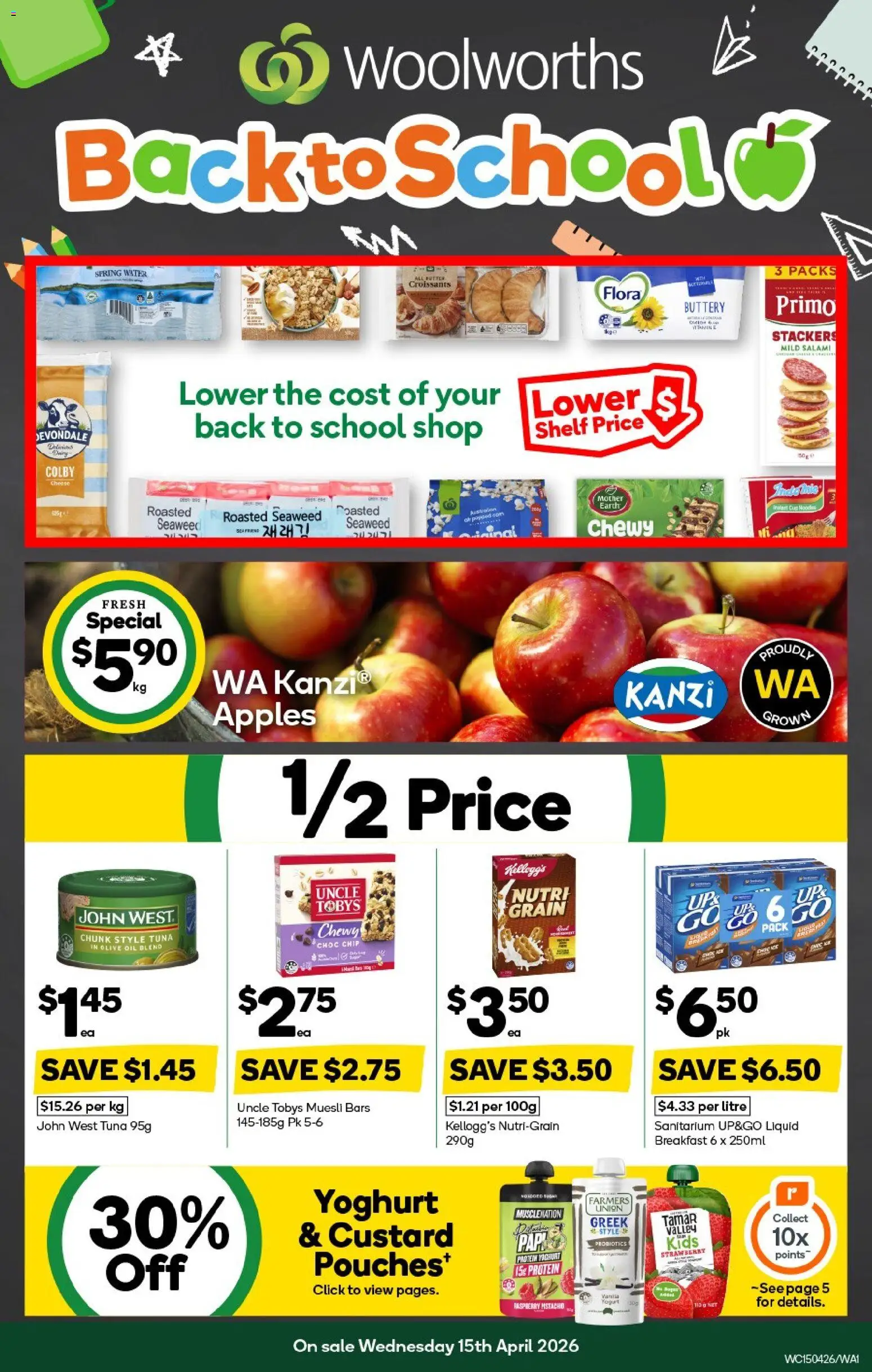 Woolworths catalogue - valid from 15.04.2026 | Page: 1 | Products: Shelf, Oil, Apples, Olive oil