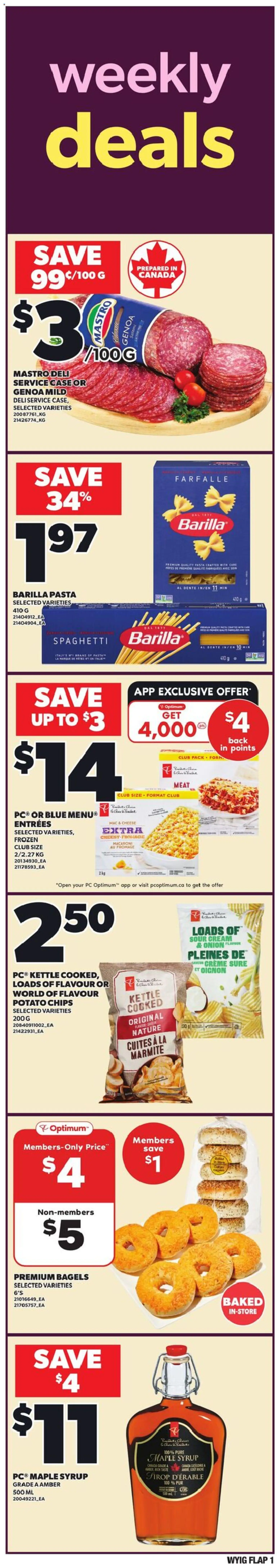 Loblaws flyer valid from 05.03.2026 | Page: 1 | Products: Chips, PC, Kettle, Salami