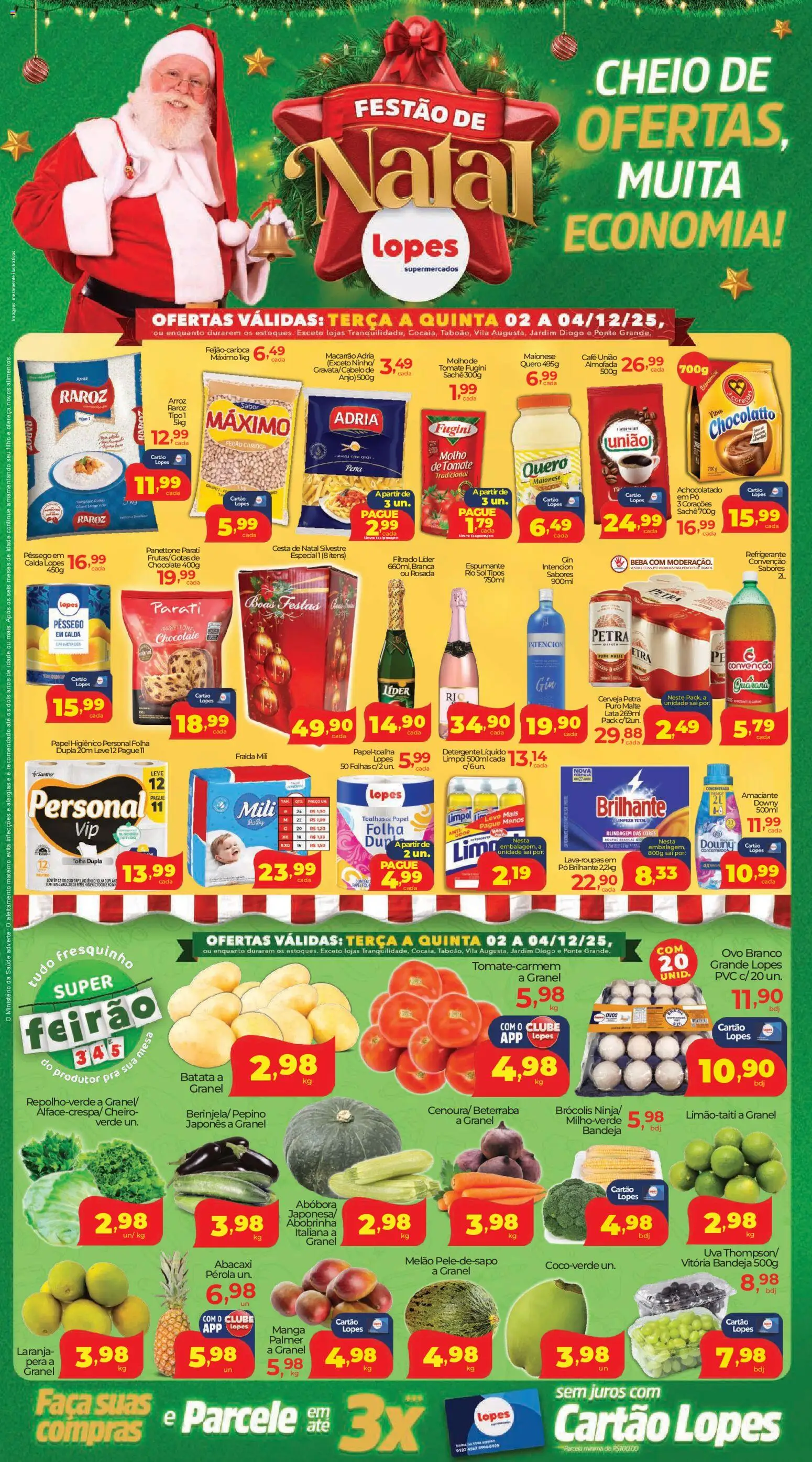Lopes Supermercados Folheto - válido de 02.12.2025 | Página: 1 | Produtos: Abóbora, Beterraba, Chocolate, Cerveja