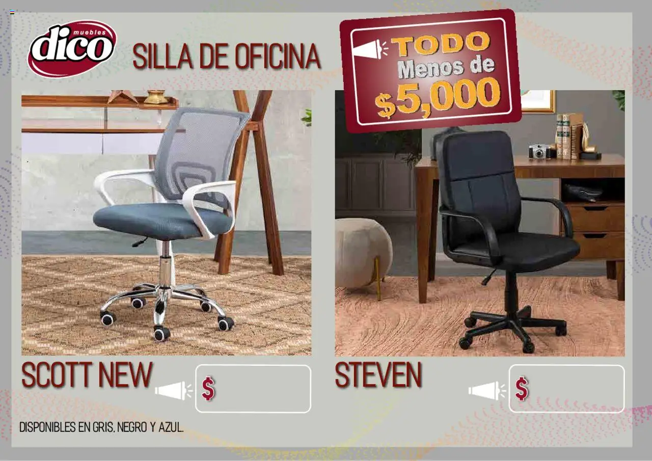Nuevas ofertas de Muebles Dico válidas en toda la República Mexicana desde el 12.02.2025. ¡Encuentra las mejores ofertas en Muebles Dico catálogo Todo Menos! | Página: 65 | Productos: Silla
