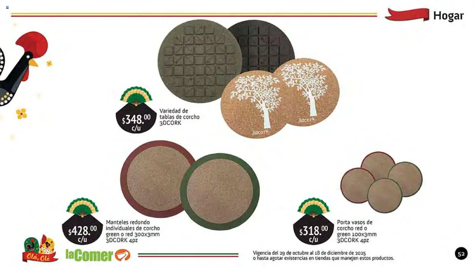 Nuevas ofertas de La Comer válidas en toda la República Mexicana desde el 29.10.2025. ¡Encuentra las mejores ofertas en La Comer folleto Olá, Olé! | Página: 52 | Productos: Vasos