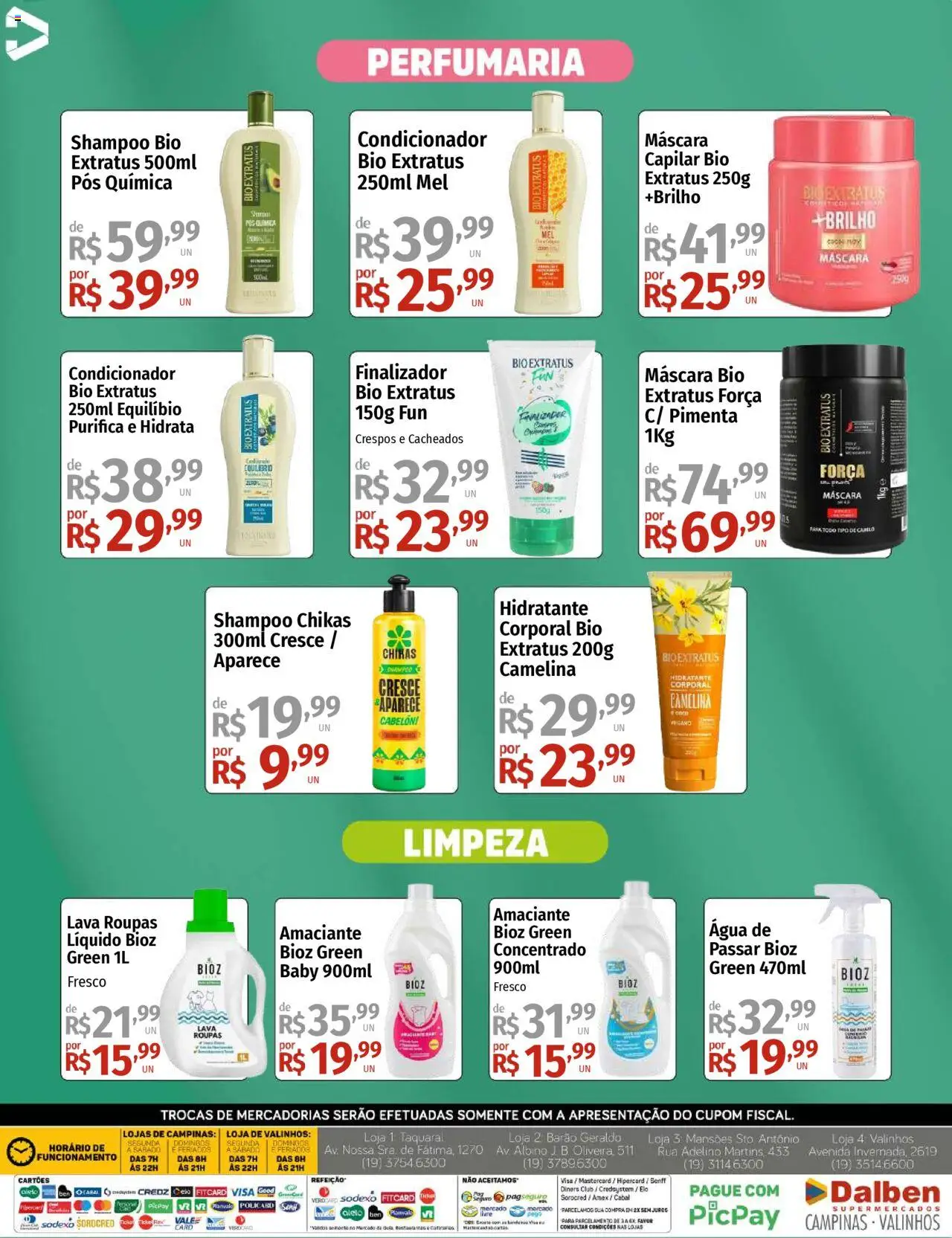 Supermercado Dalben Folheto - válido de 19.09.2025 | Página: 7 | Produtos: Pimenta, Roupas, Mel, Amaciante