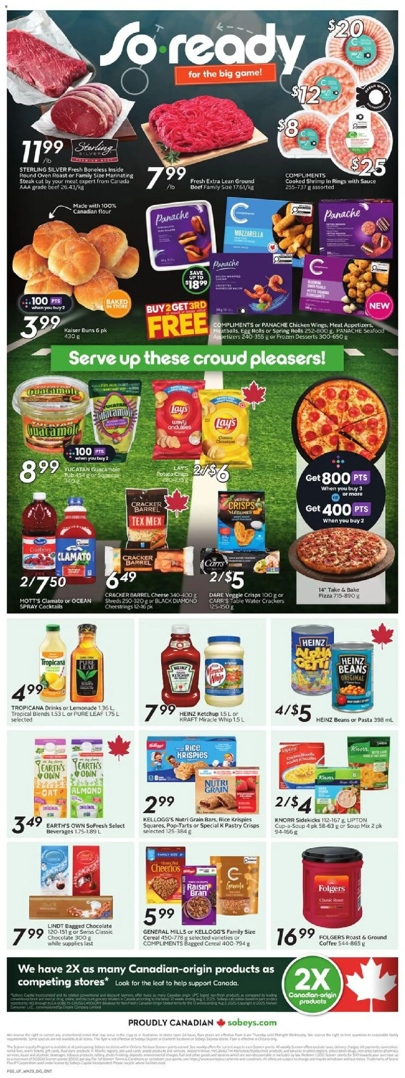 Sobeys flyer valid from 13.11.2025 | Page: 4 | Products: Pasta, Ketchup, Oven, Chicken