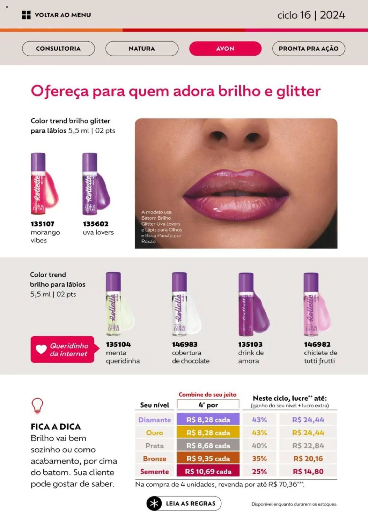 Avon Folheto - válido de 26.09.2025 | Página: 73 | Produtos: Batom, Lápis, Chocolate, Chiclete