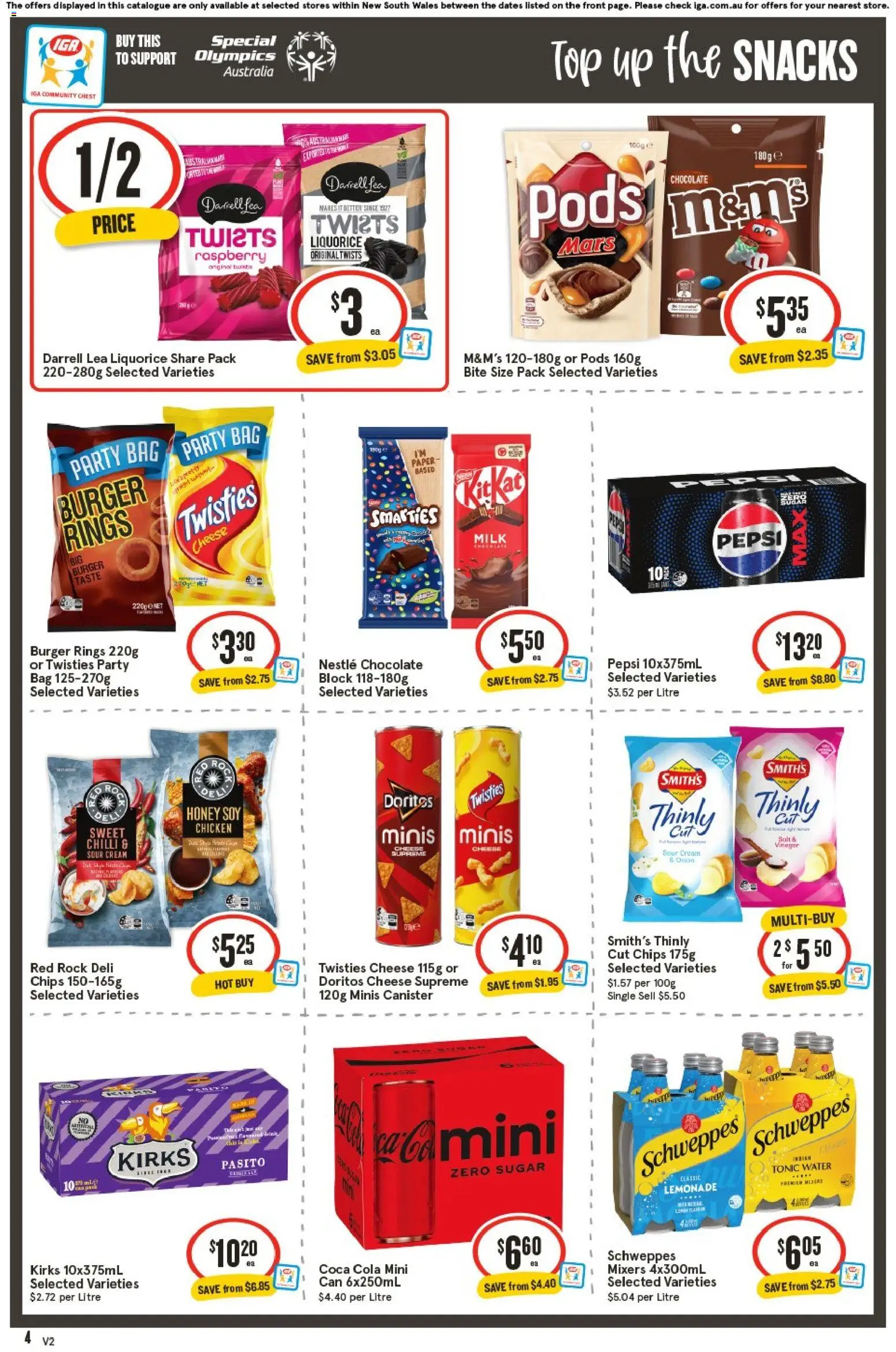 IGA catalogue - valid from 29.04.2026 | Page: 4 | Products: Milk, Chocolate, Cream, Bag