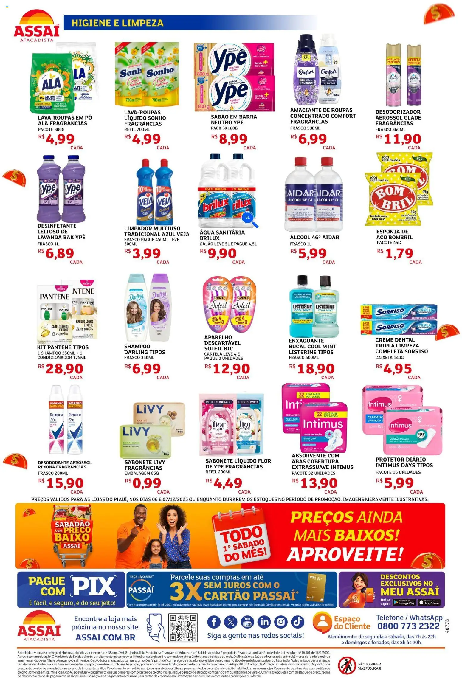 Assaí Atacadista Folheto - válido de 06.12.2025 | Página: 4 | Produtos: Shampoo, Sabão em barra, Creme dental, Desinfetante