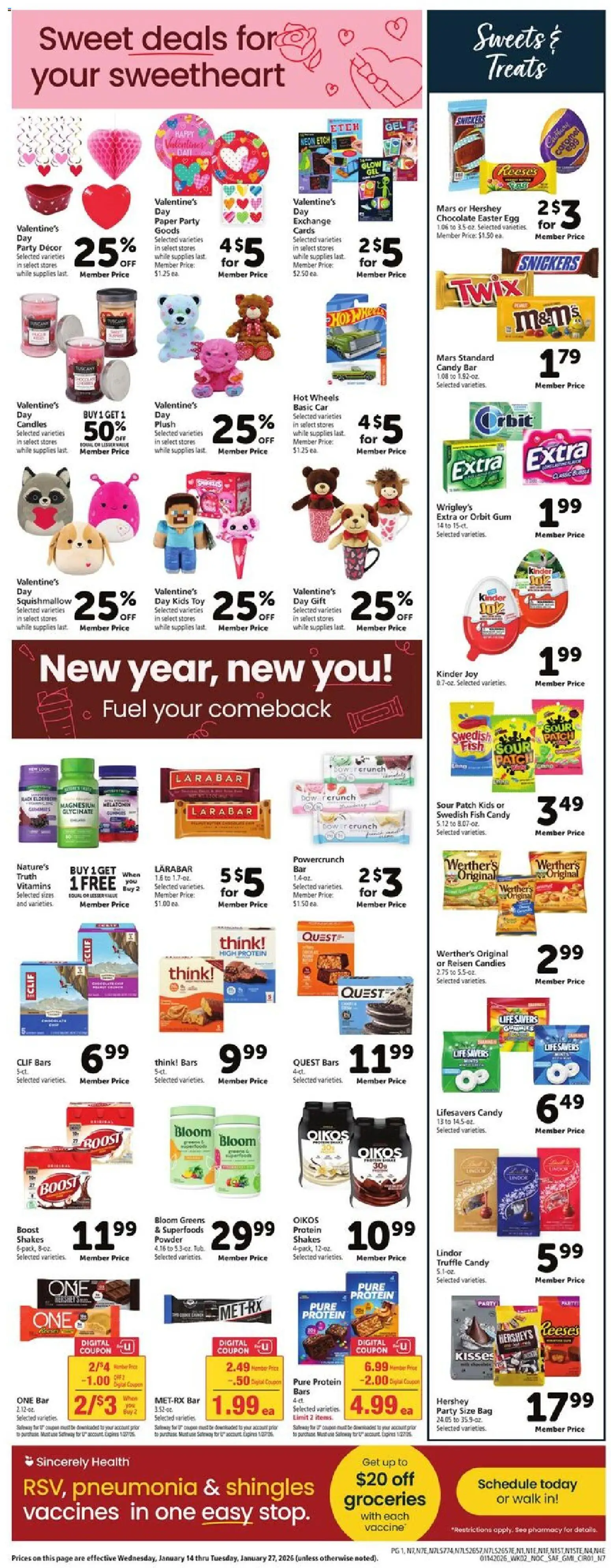 Safeway Weekly Ad - valid from 14.01.2026 | Page: 8 | Products: Magnesium, Chocolate, Greens, Bag