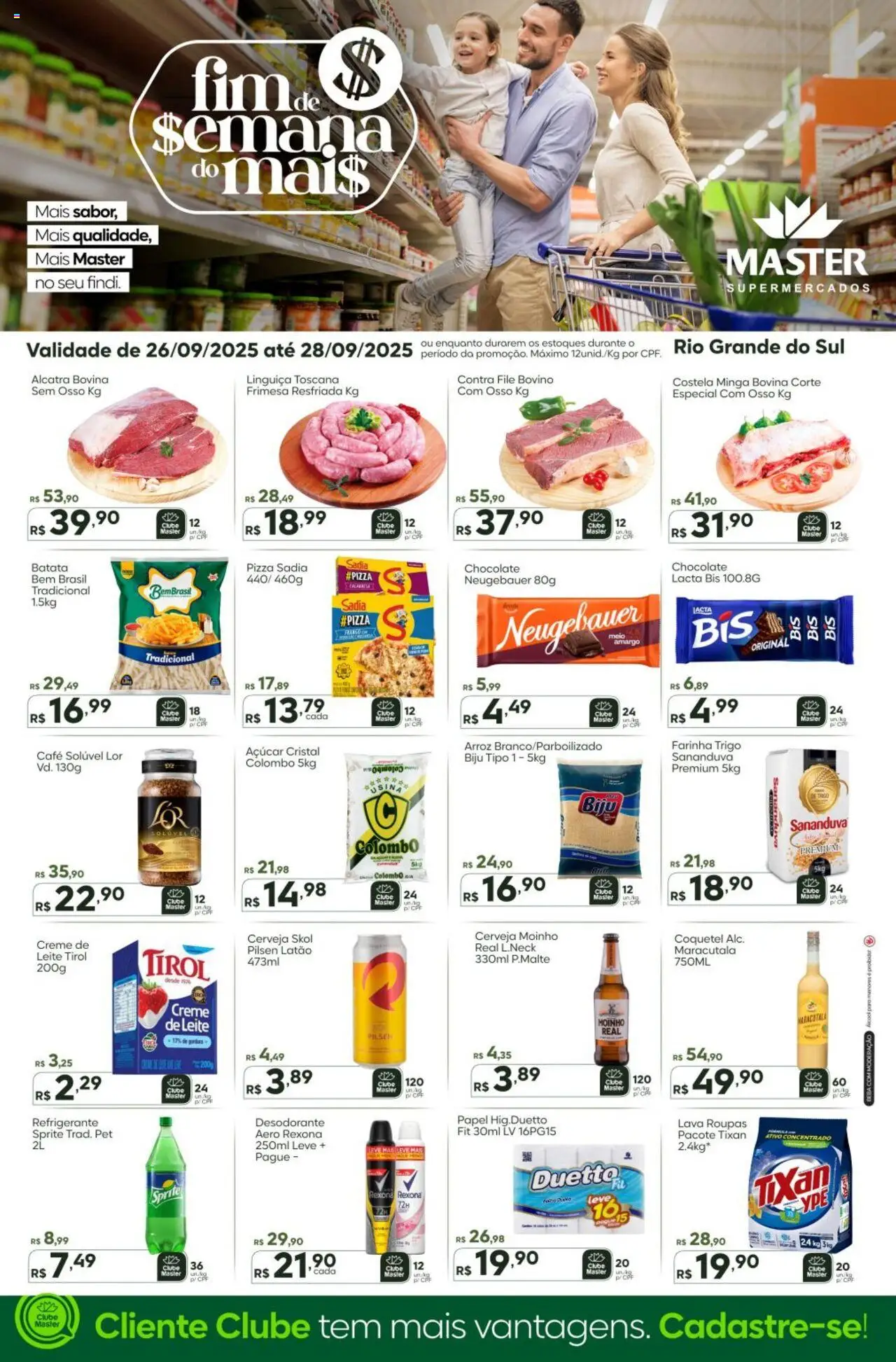 Master Folheto - válido de 26.09.2025 | Página: 1 | Produtos: Linguiça, Roupas, Rexona, Refrigerante