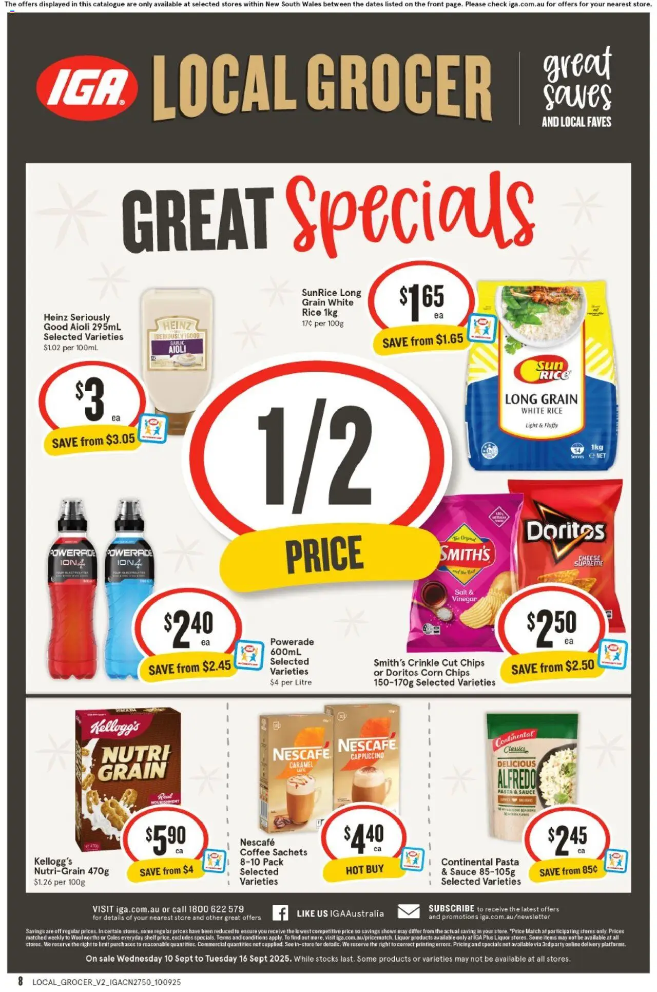 IGA catalogue - valid from 10.09.2025 | Page: 2 | Products: Shelf, Coffee, Pasta, Nescafe