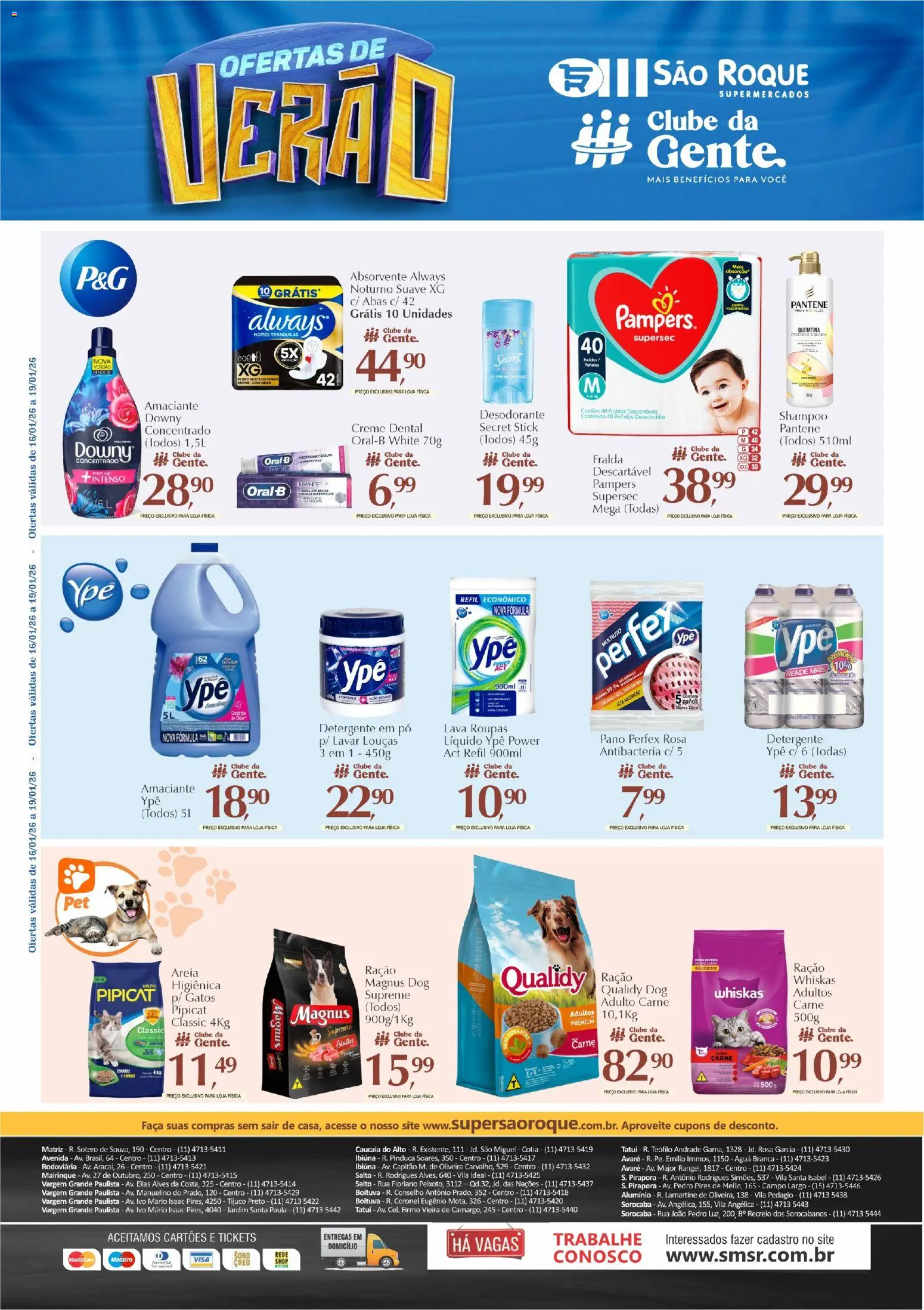 São Roque Supermercados Folheto - válido de 16.01.2026 | Página: 7 | Produtos: Amaciante downy, Pó, Faca, Absorvente